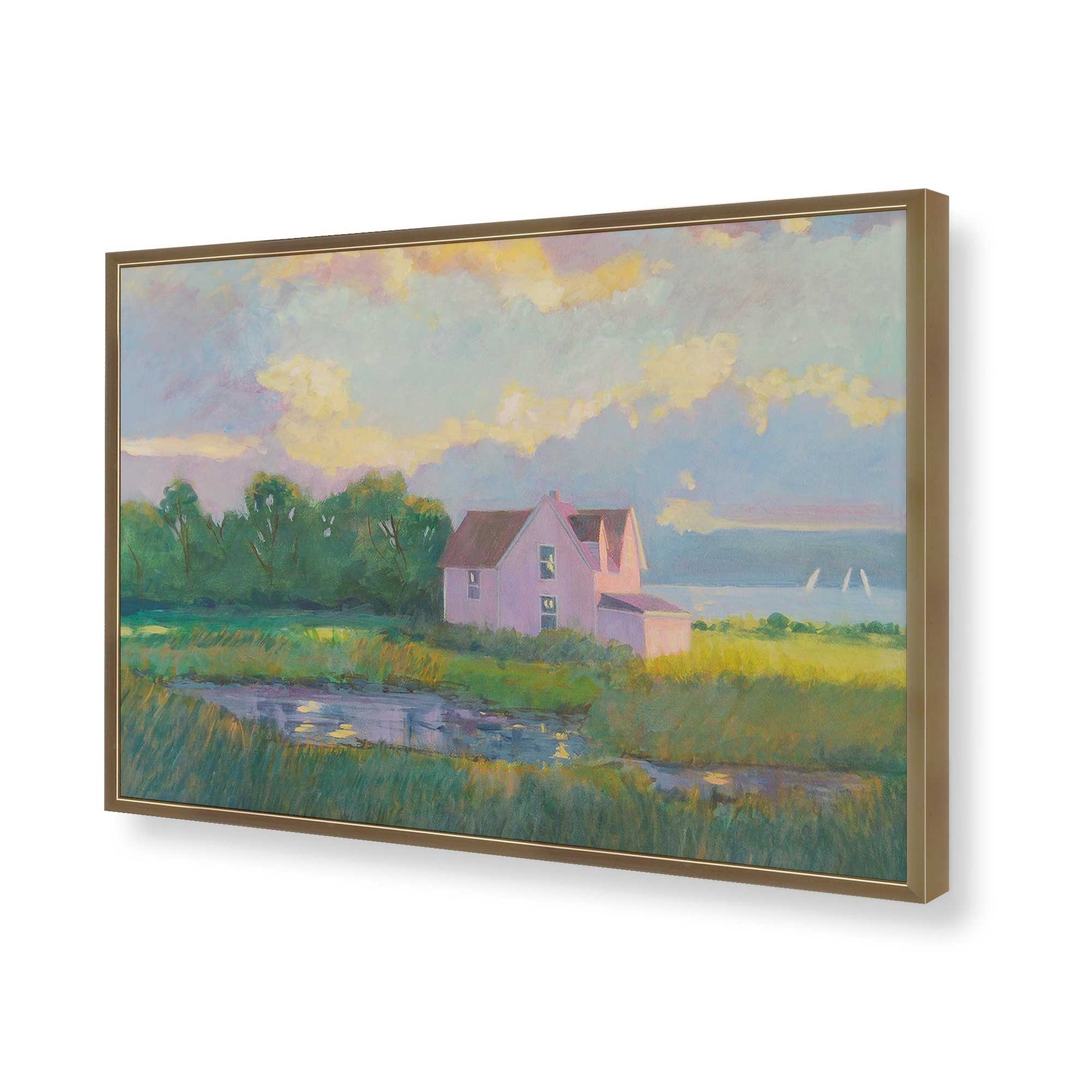 [Color:Brushed Gold], Picture of art in a Brushed Gold frame of the corner
