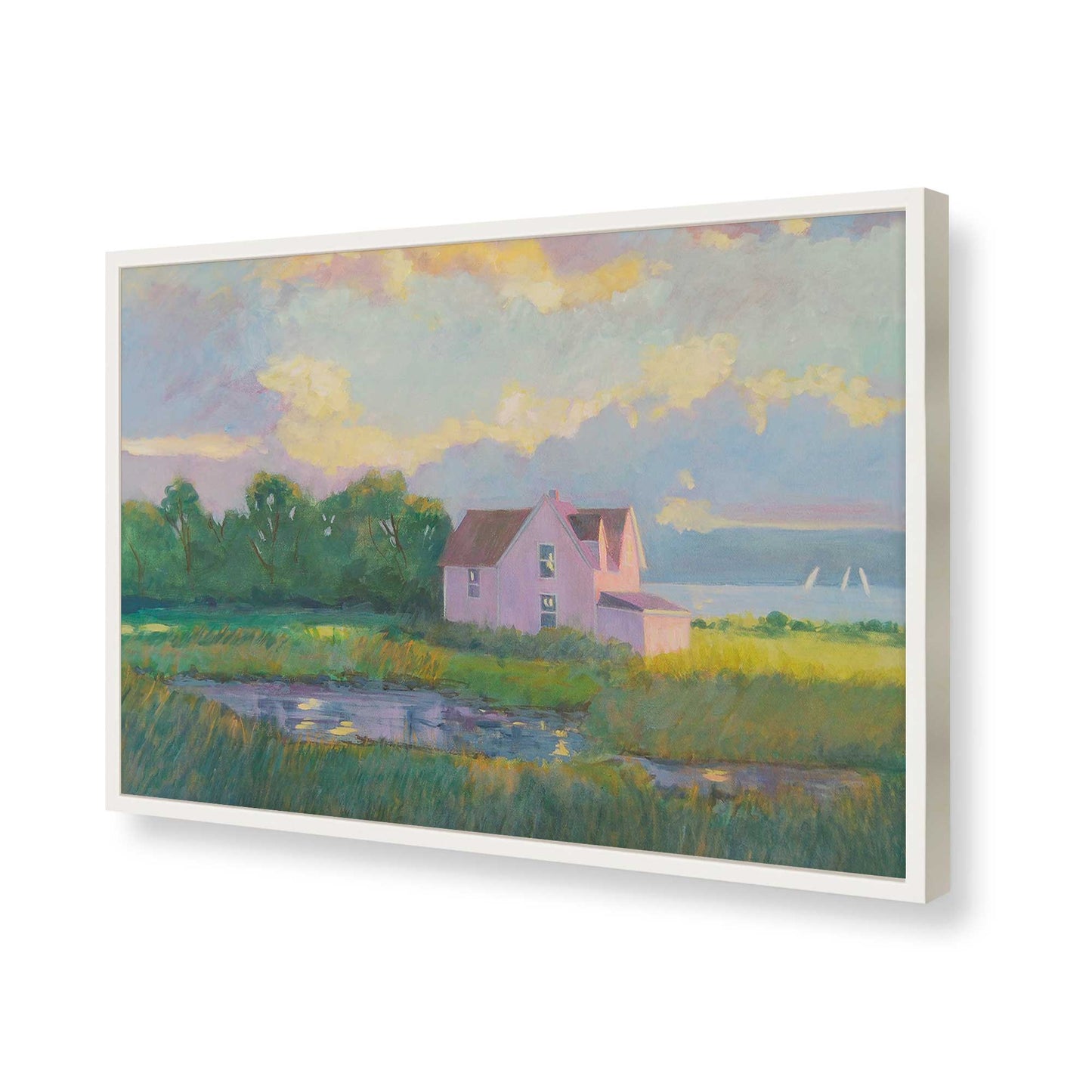 [Color:Opaque White], Picture of art in a Opaque White frame of the corner
