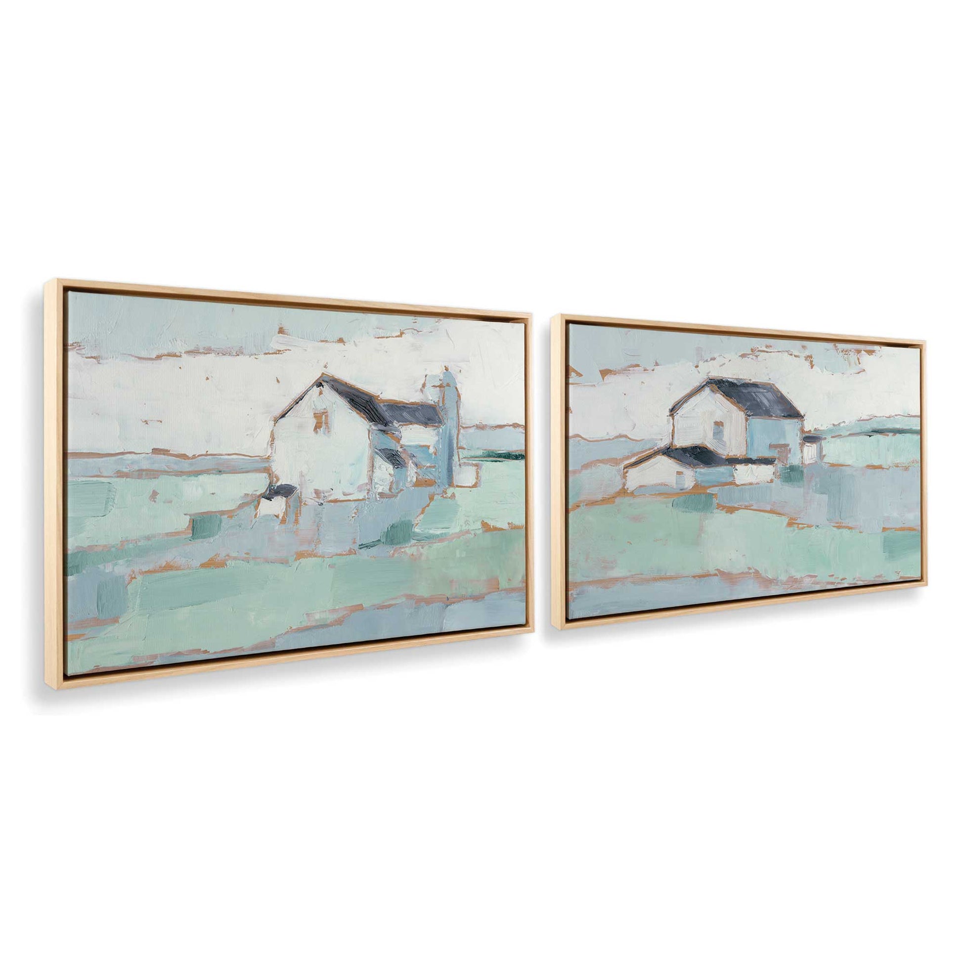 [Color:American Maple], Picture of art in a American Maple frame at an angle