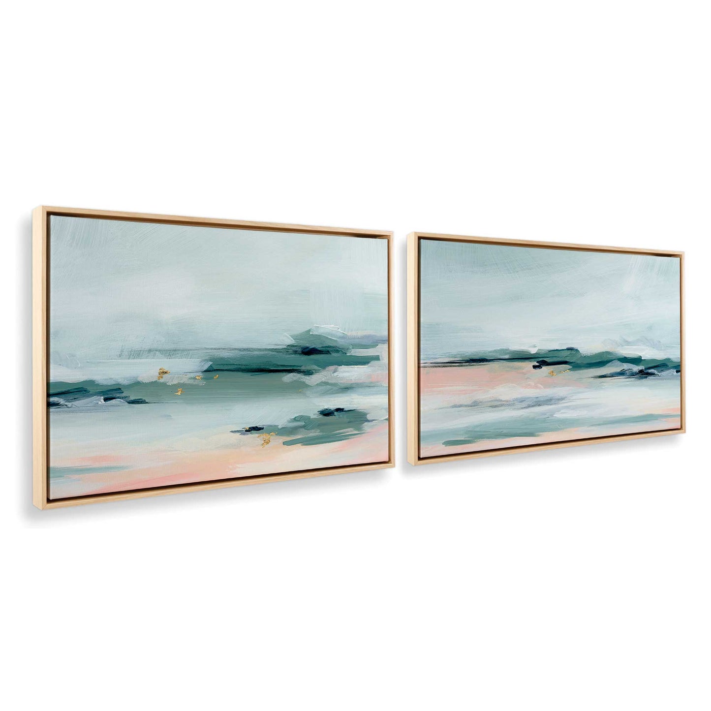 [Color:American Maple], Picture of art in a American Maple frame at an angle