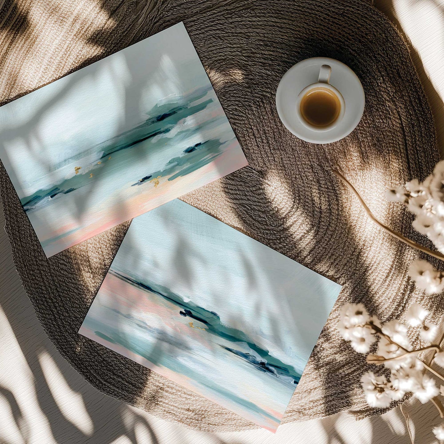 [color:Rolled Print], Picture of art in a room