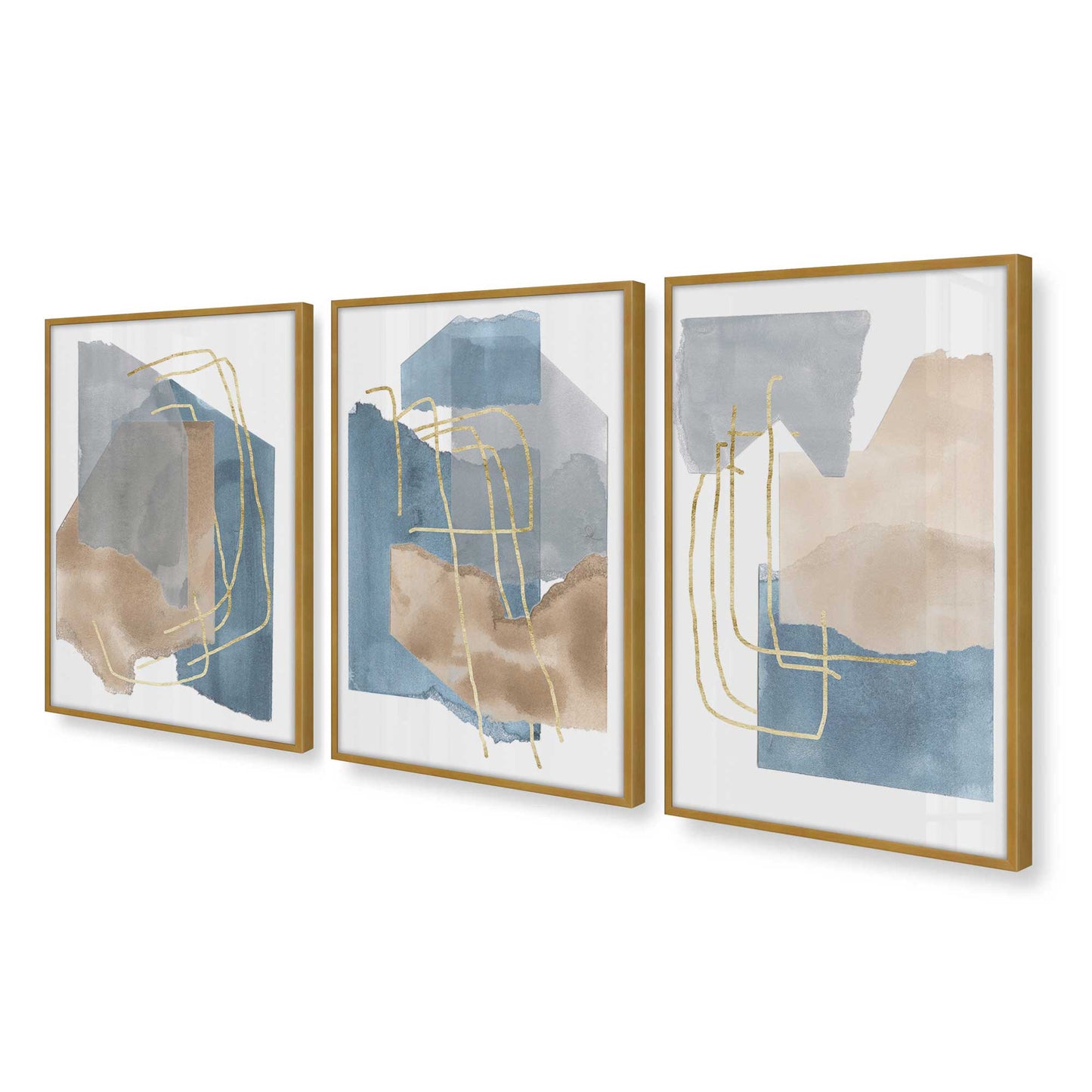 [Color:Polished Gold], Picture of art in a Polished Gold frame at an angle