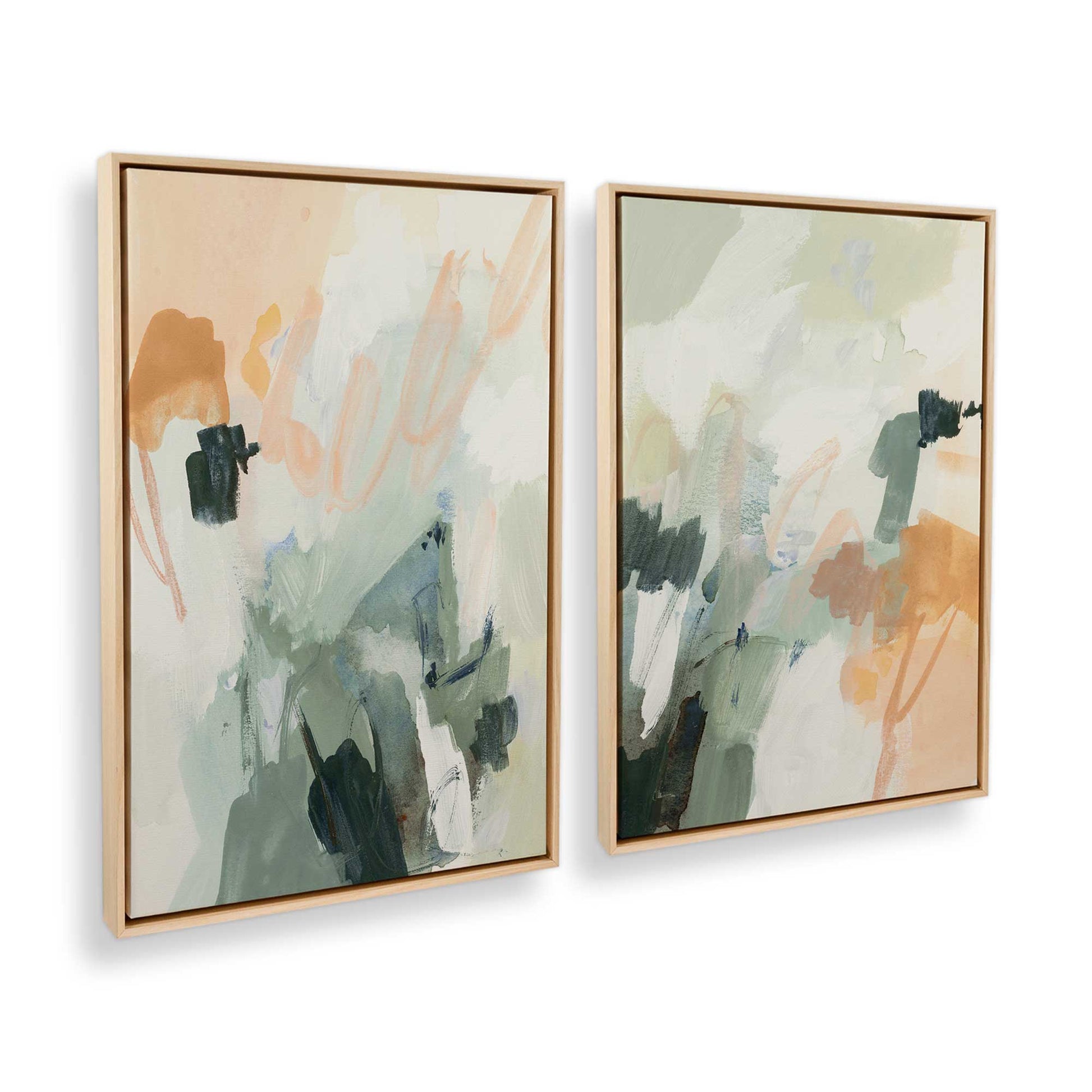 [Color:American Maple], Picture of art in a American Maple frame at an angle