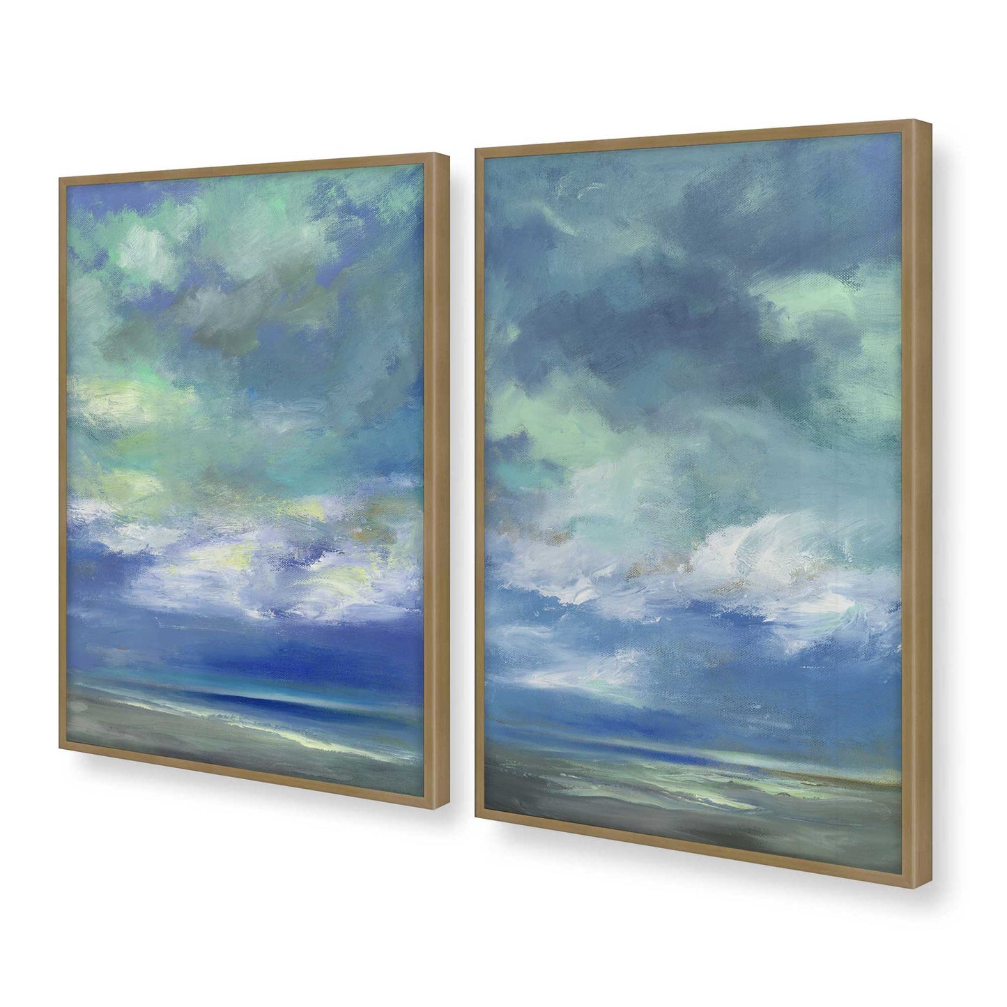 [Color:Brushed Gold], Picture of art in a Brushed Gold frame at an angle