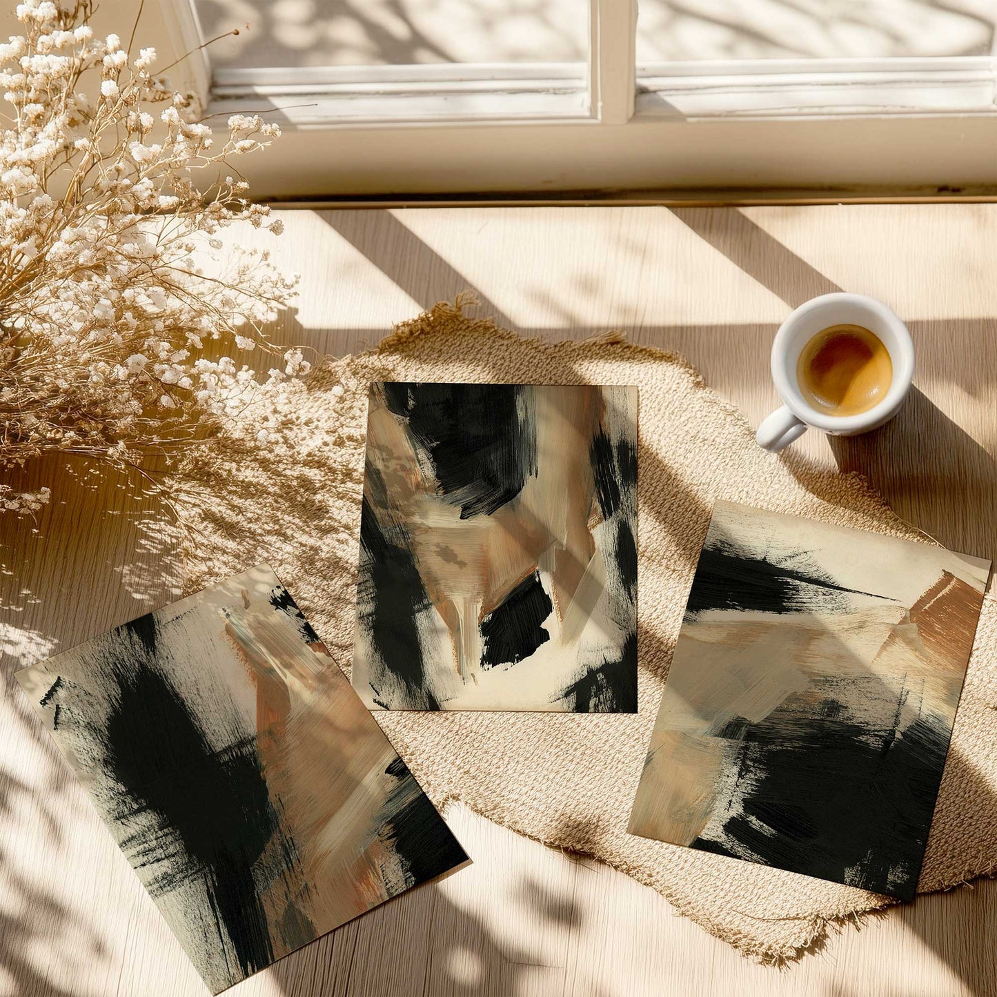Burnt Ochre Echoes Set of 3 Art Prints