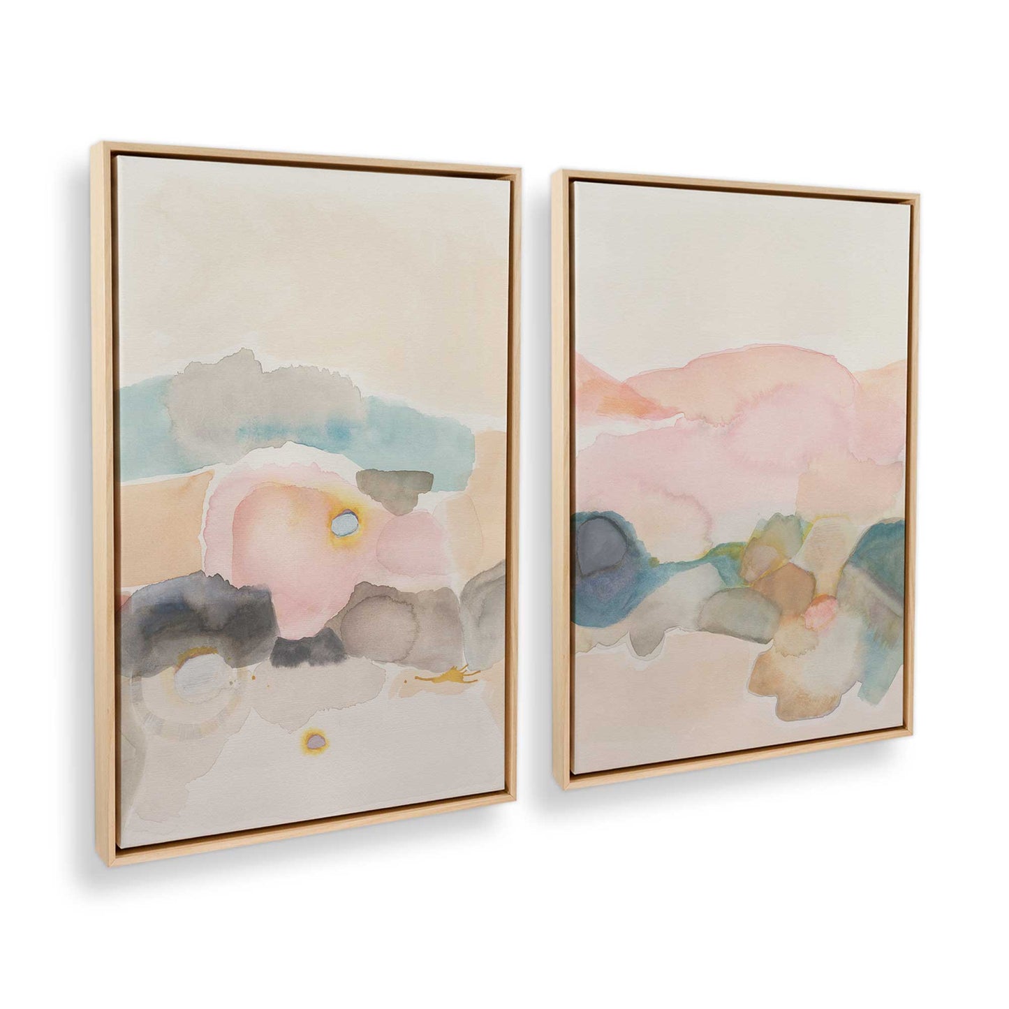[Color:American Maple], Picture of art in a American Maple frame at an angle