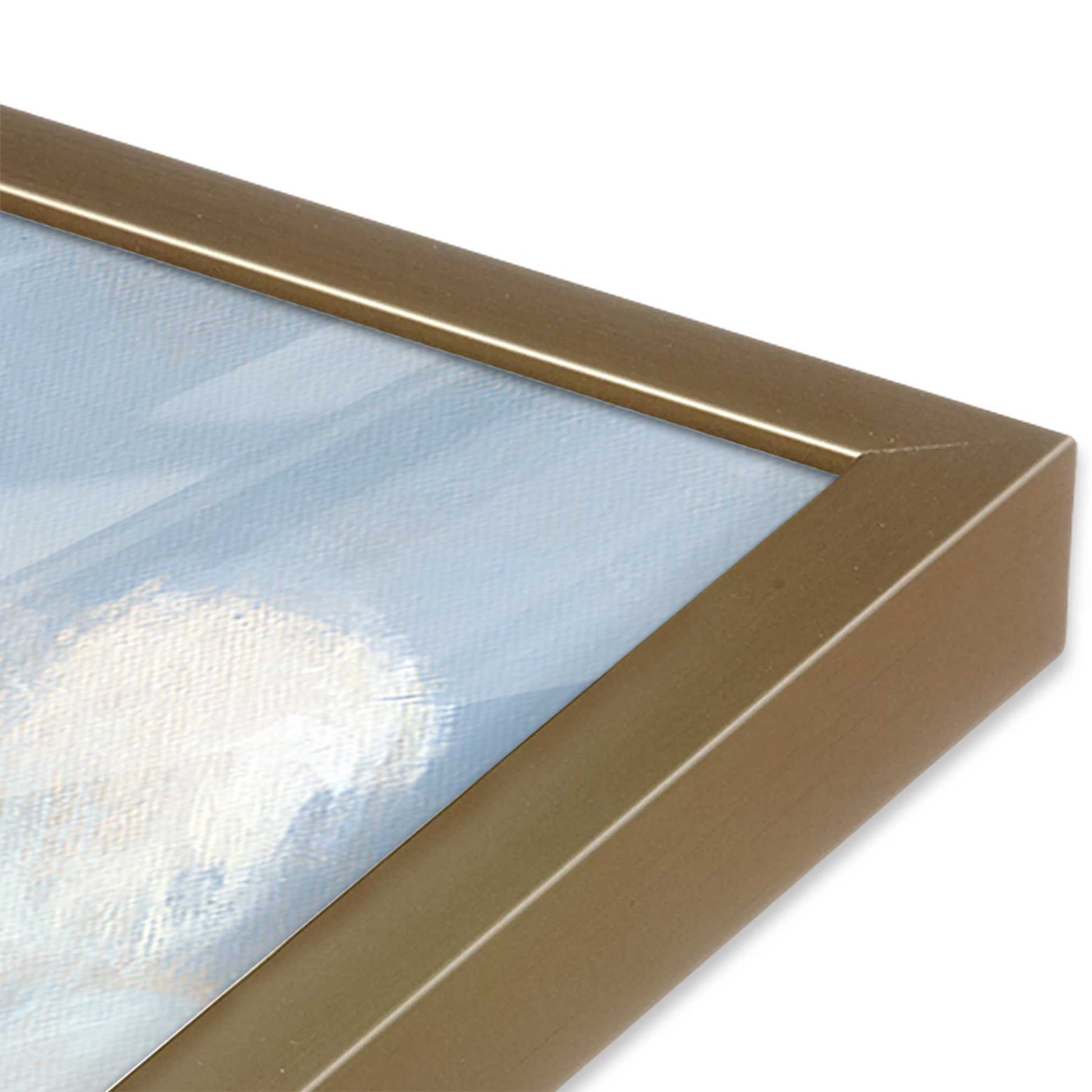 [Color:Brushed Gold], Picture of art in a Brushed Gold frame at an angle