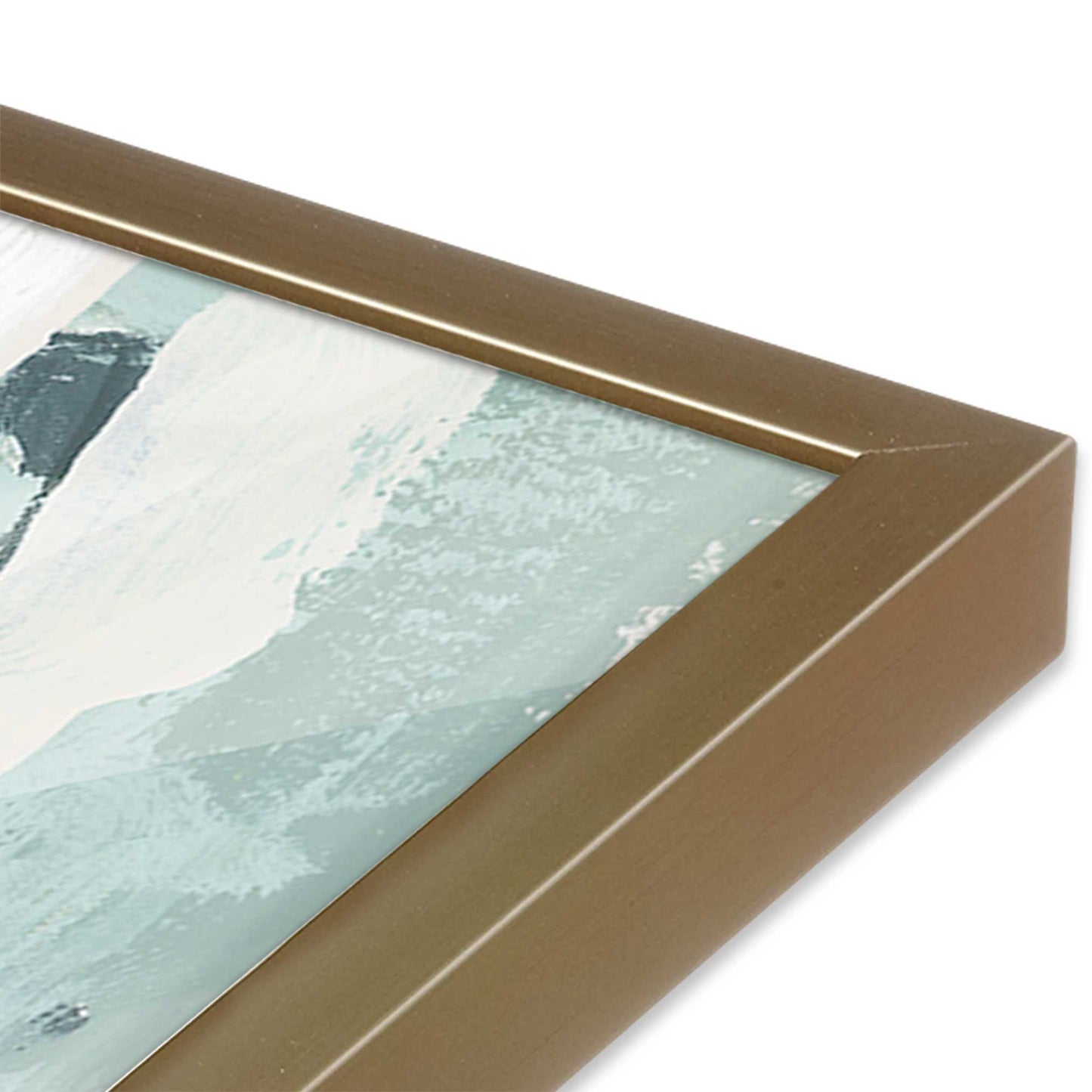 [Color:Brushed Gold], Picture of art in a Brushed Gold frame at an angle