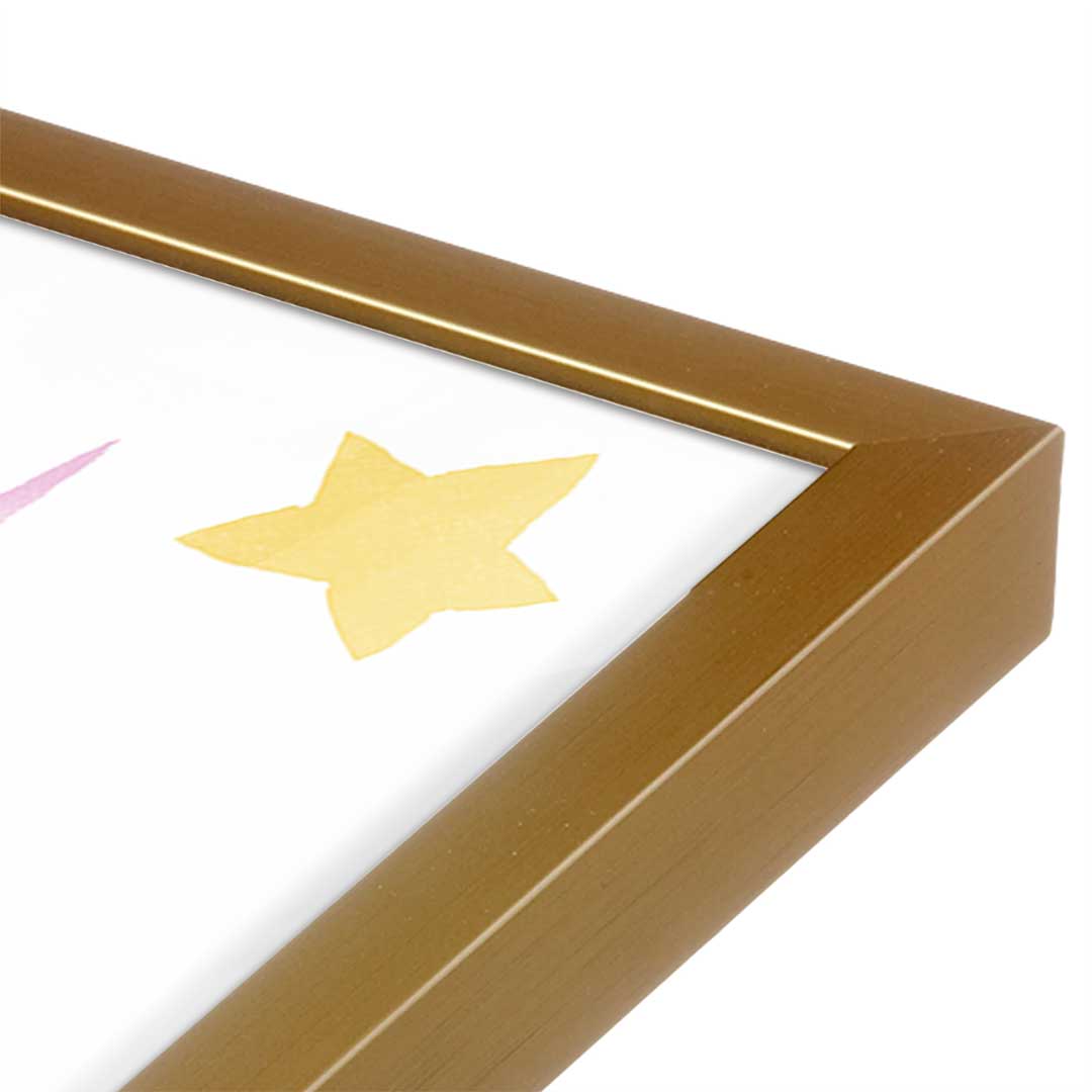[Color:Polished Gold], Picture of art in a Polished Gold frame at an angle