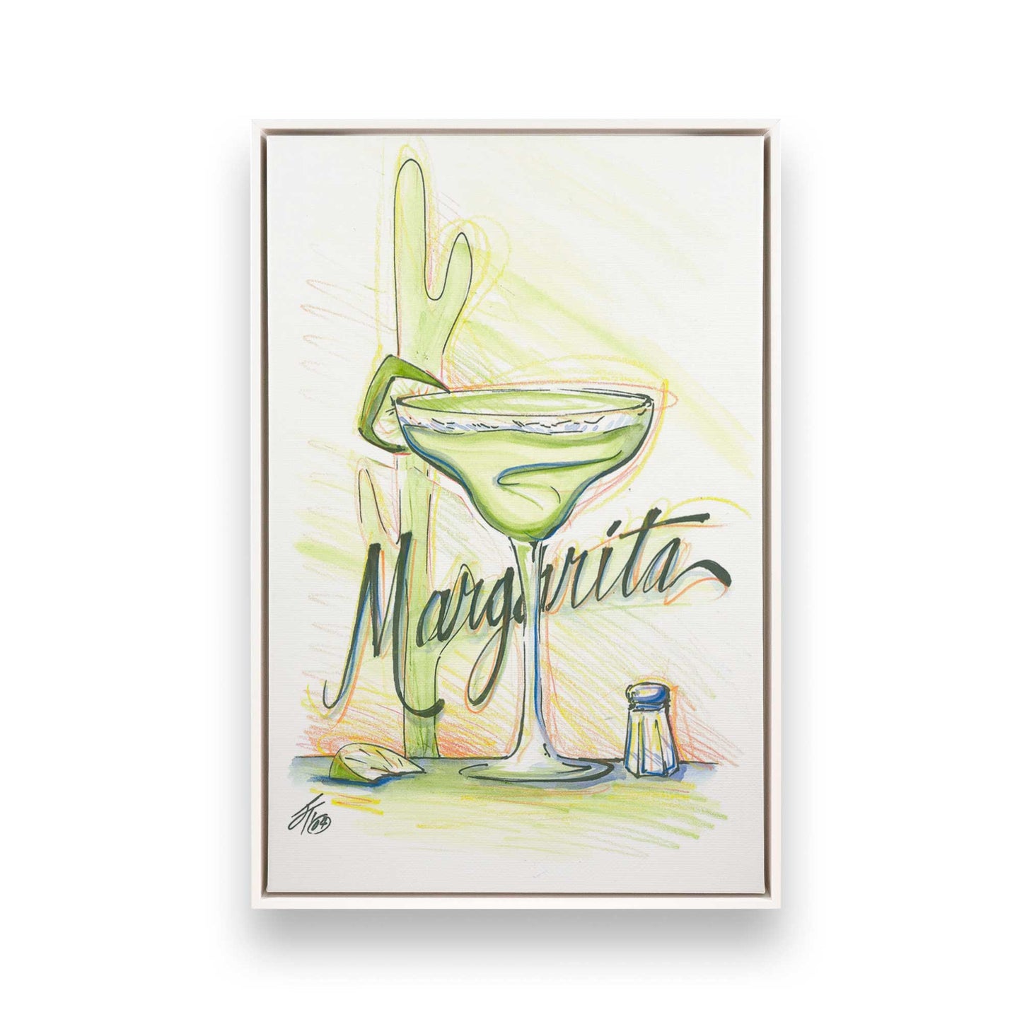 [Color:Opaque White], Picture of art in a White frame