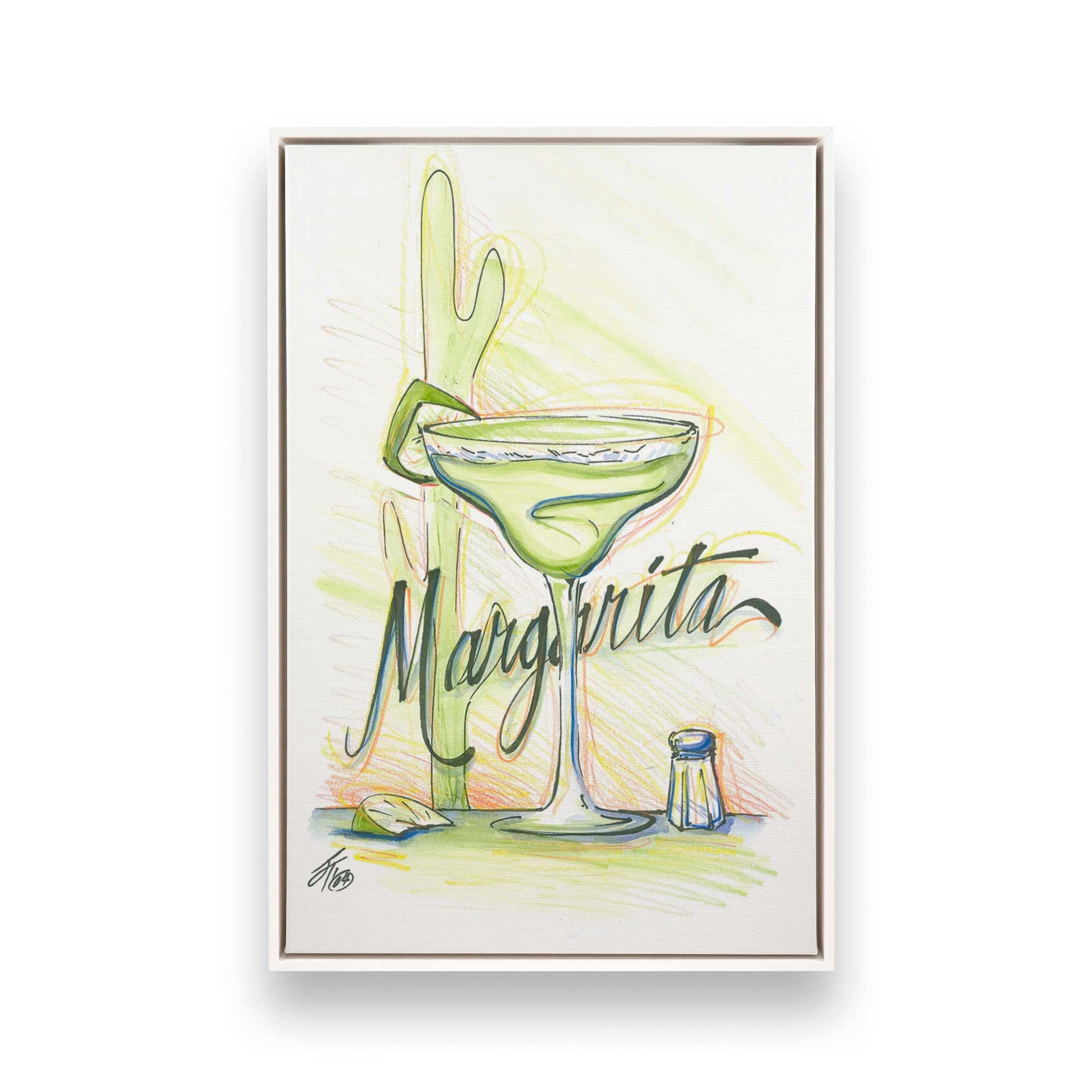 [Color:Opaque White], Picture of art in a White frame