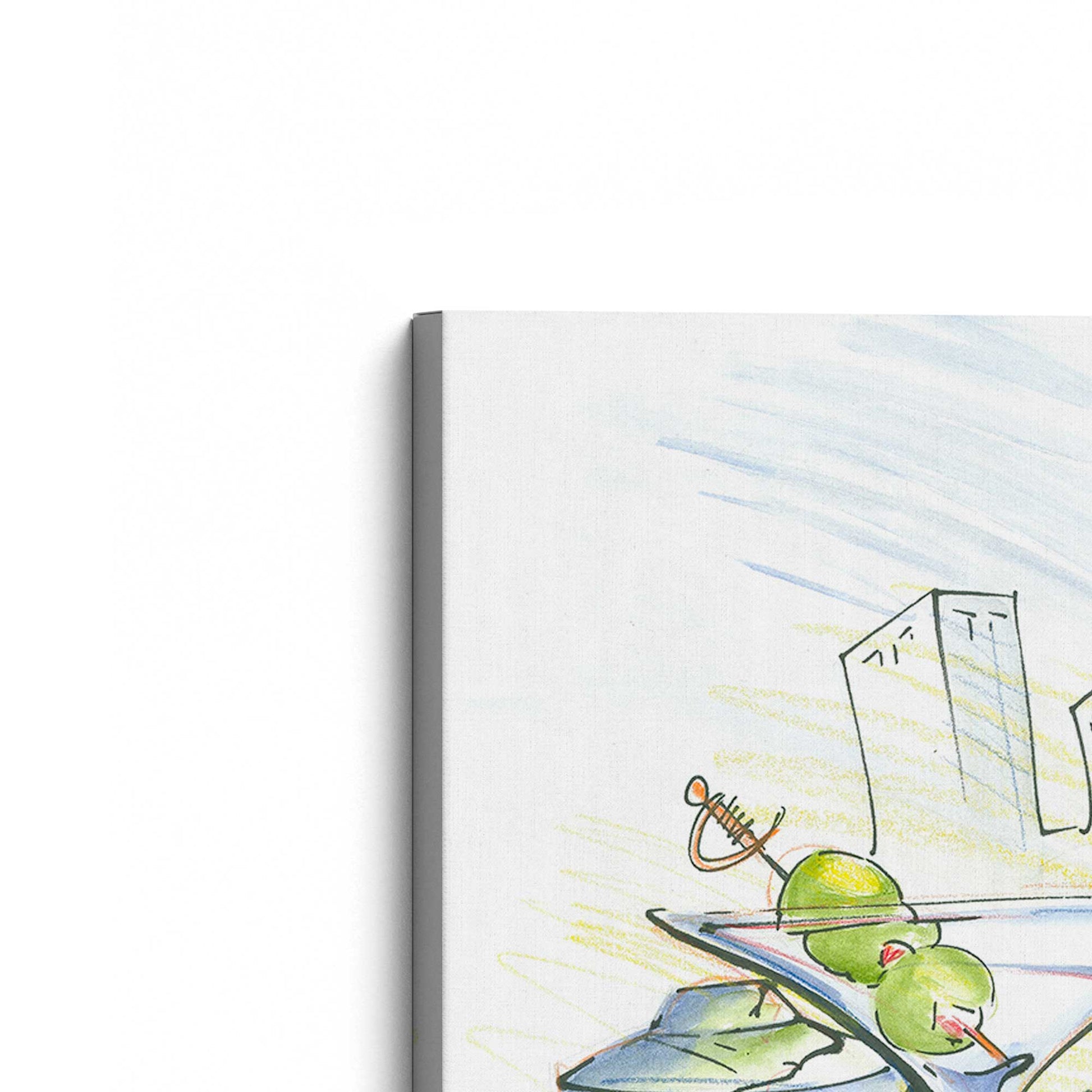 [Color:Stretched Canvas], Picture of the corner of the art