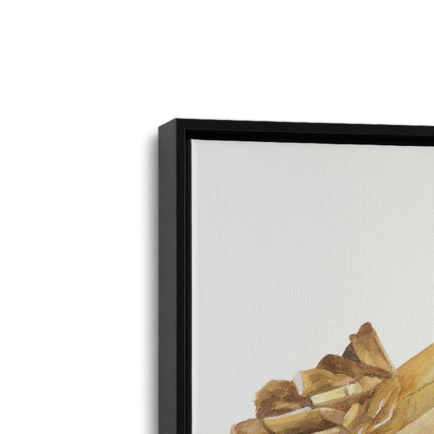 [Color:Satin Black], Picture of art in a Satin Black frame at an angle