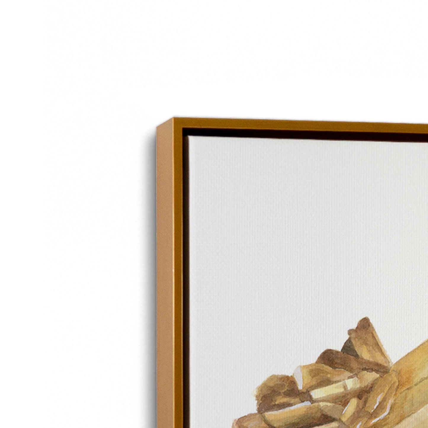 [Color:Polished Gold], Picture of art in a Polished Gold frame at an angle