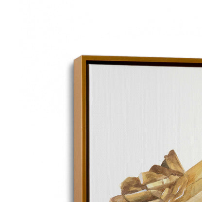[Color:Polished Gold], Picture of art in a Polished Gold frame at an angle