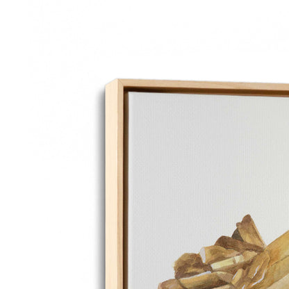 [Color:American Maple], Picture of art in a American Maple frame at an angle