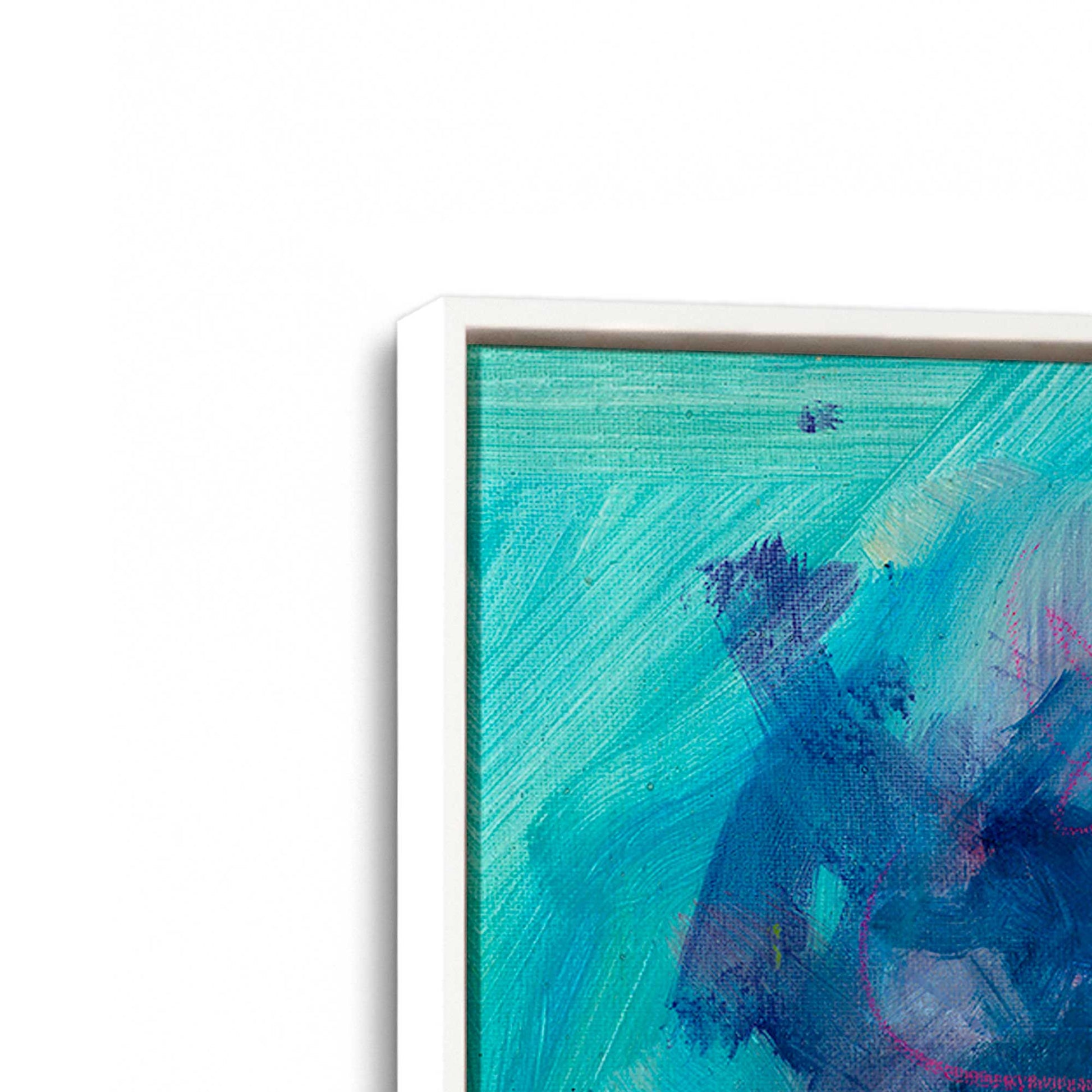 [Color:Opaque White], Picture of art in a White frame at an angle