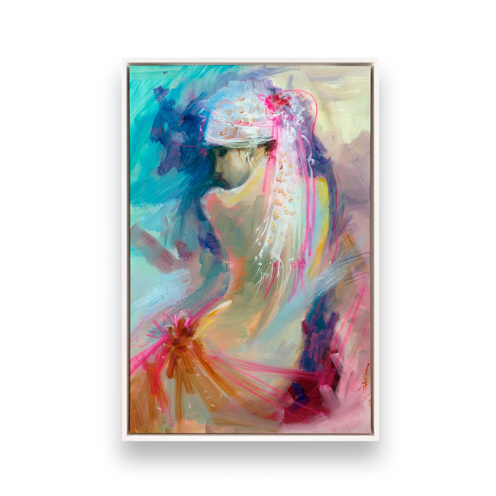[Color:Opaque White], Picture of art in a White frame
