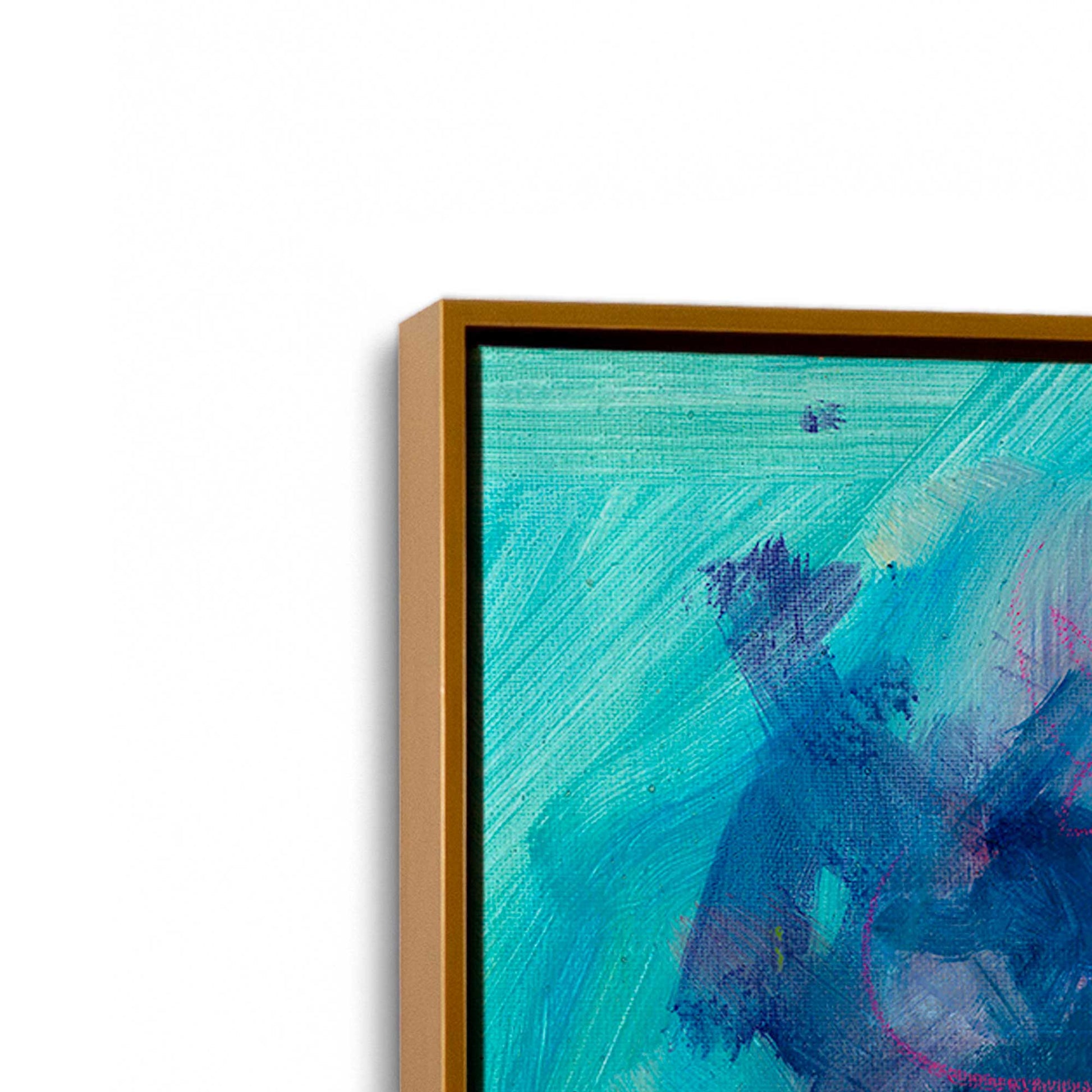 [Color:Polished Gold], Picture of art in a Polished Gold frame at an angle
