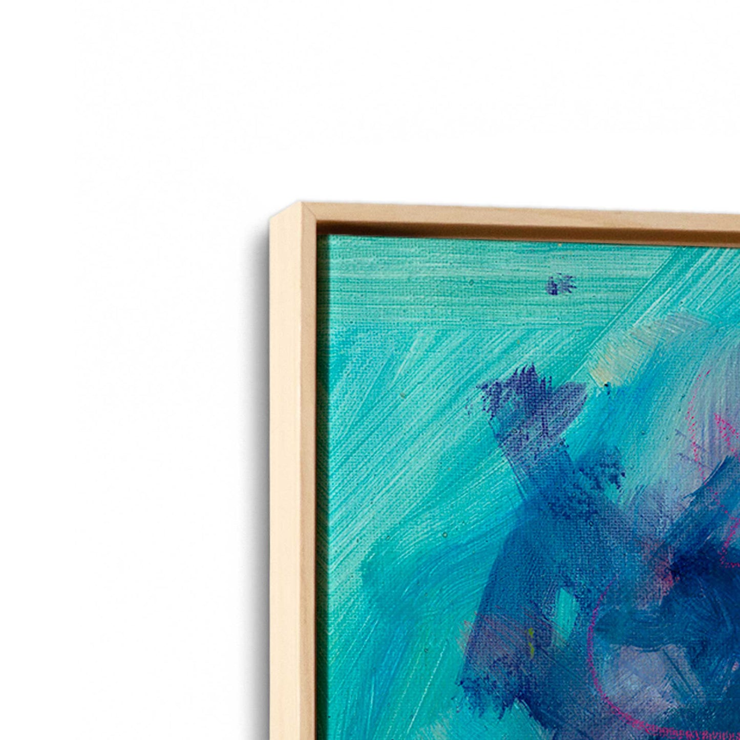 [Color:American Maple], Picture of art in a American Maple frame at an angle