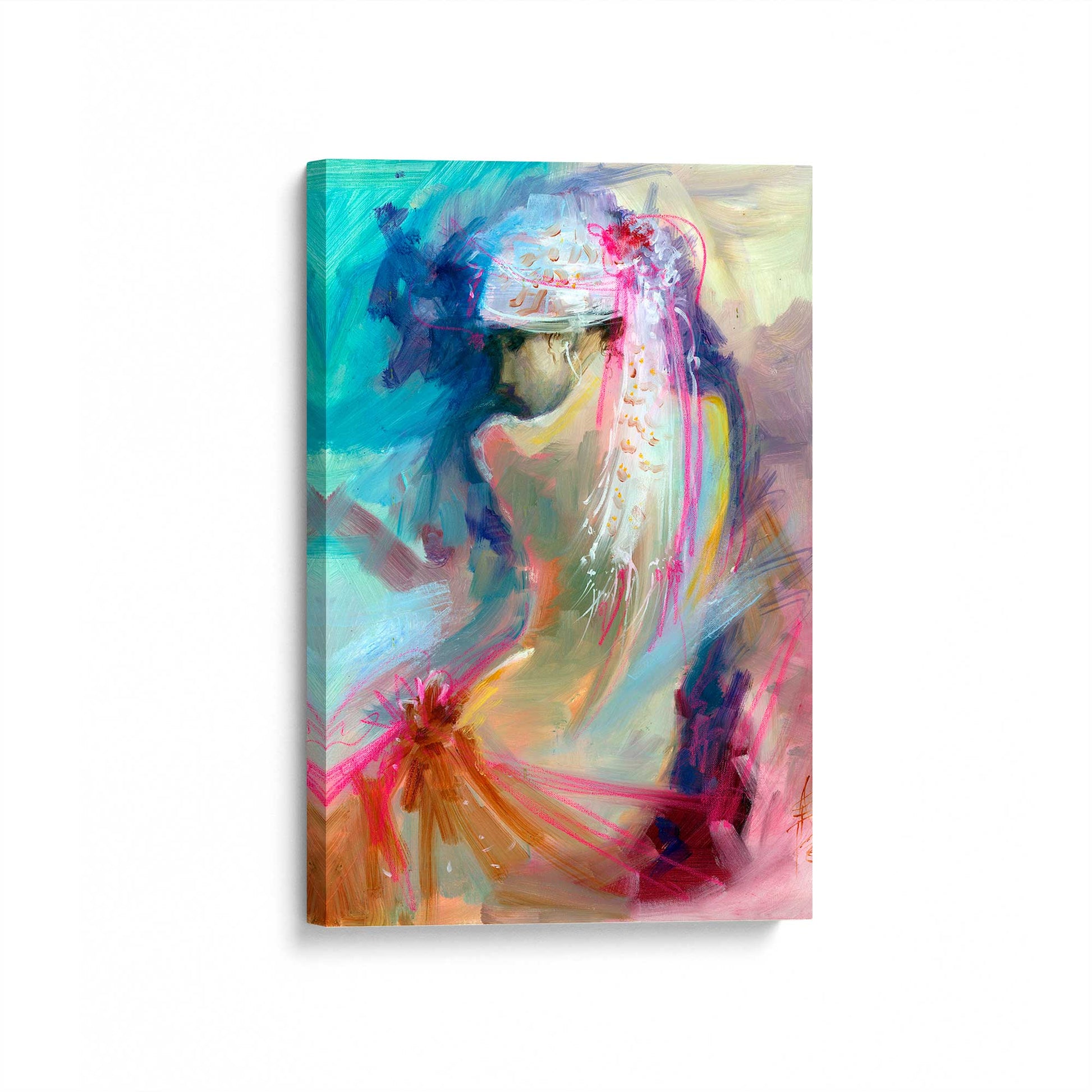 [Color:Stretched Canvas], Picture of art at an angle