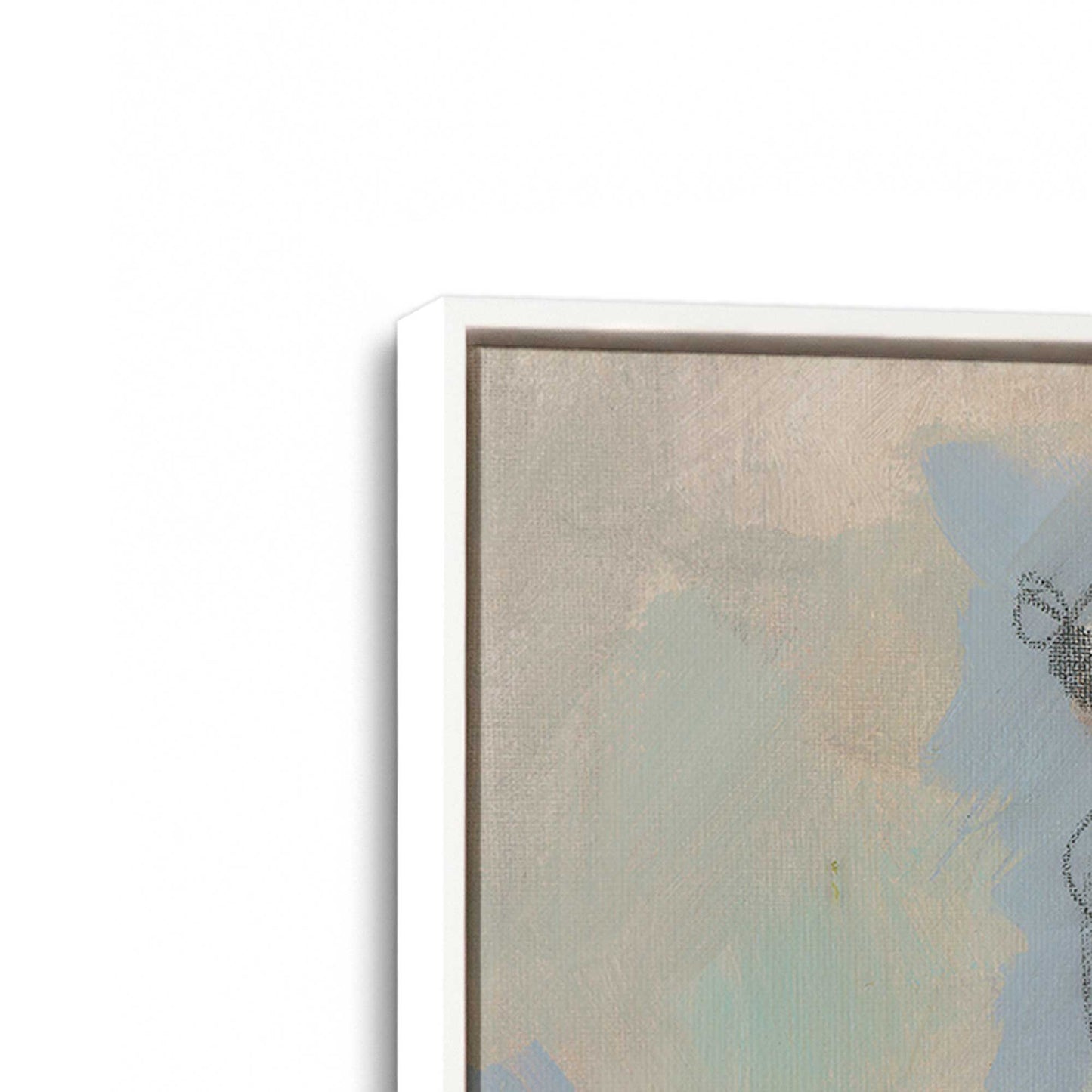 [Color:Opaque White], Picture of art in a White frame at an angle