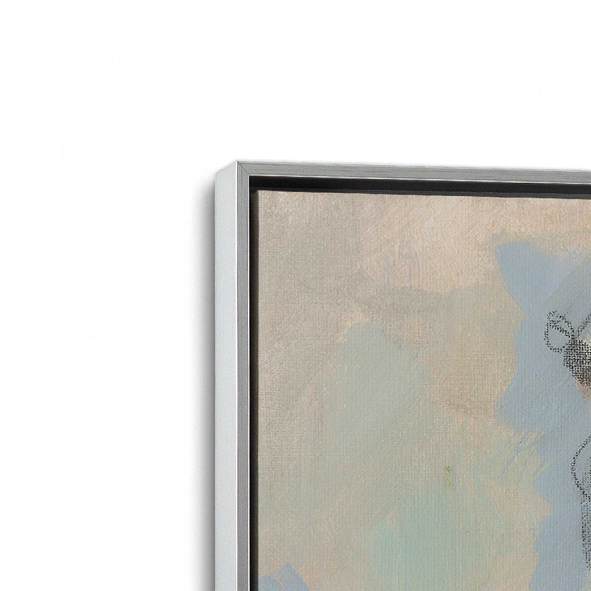 [Color:Polished Chrome], Picture of art in a Polished Chrome frame at an angle