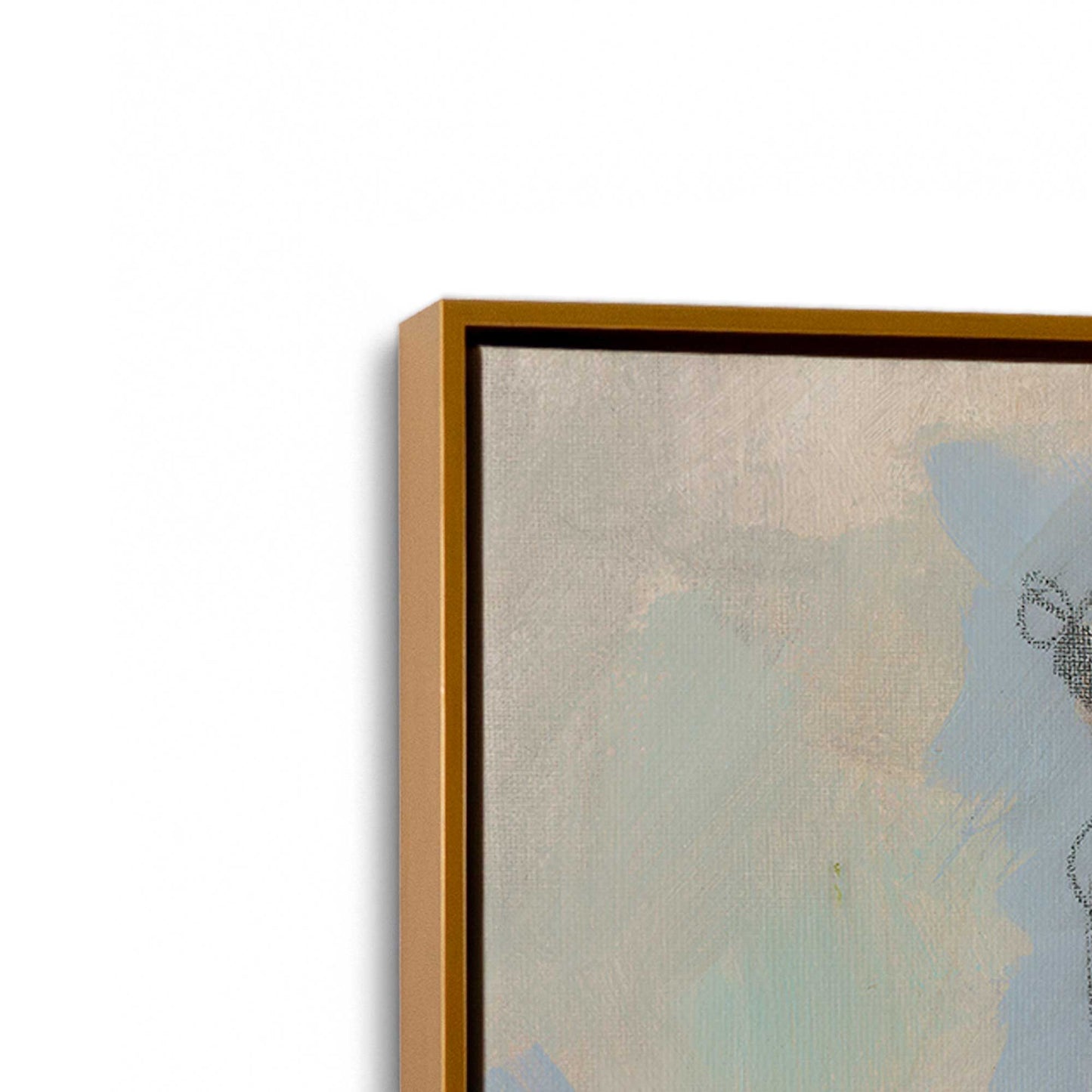 [Color:Polished Gold], Picture of art in a Polished Gold frame at an angle