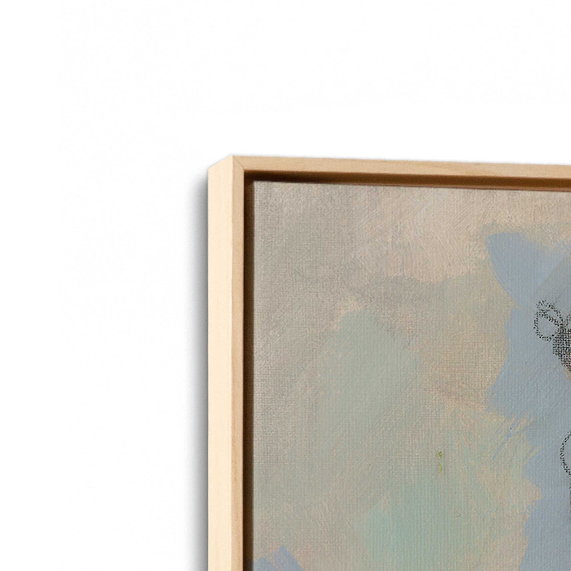 [Color:American Maple], Picture of art in a American Maple frame at an angle