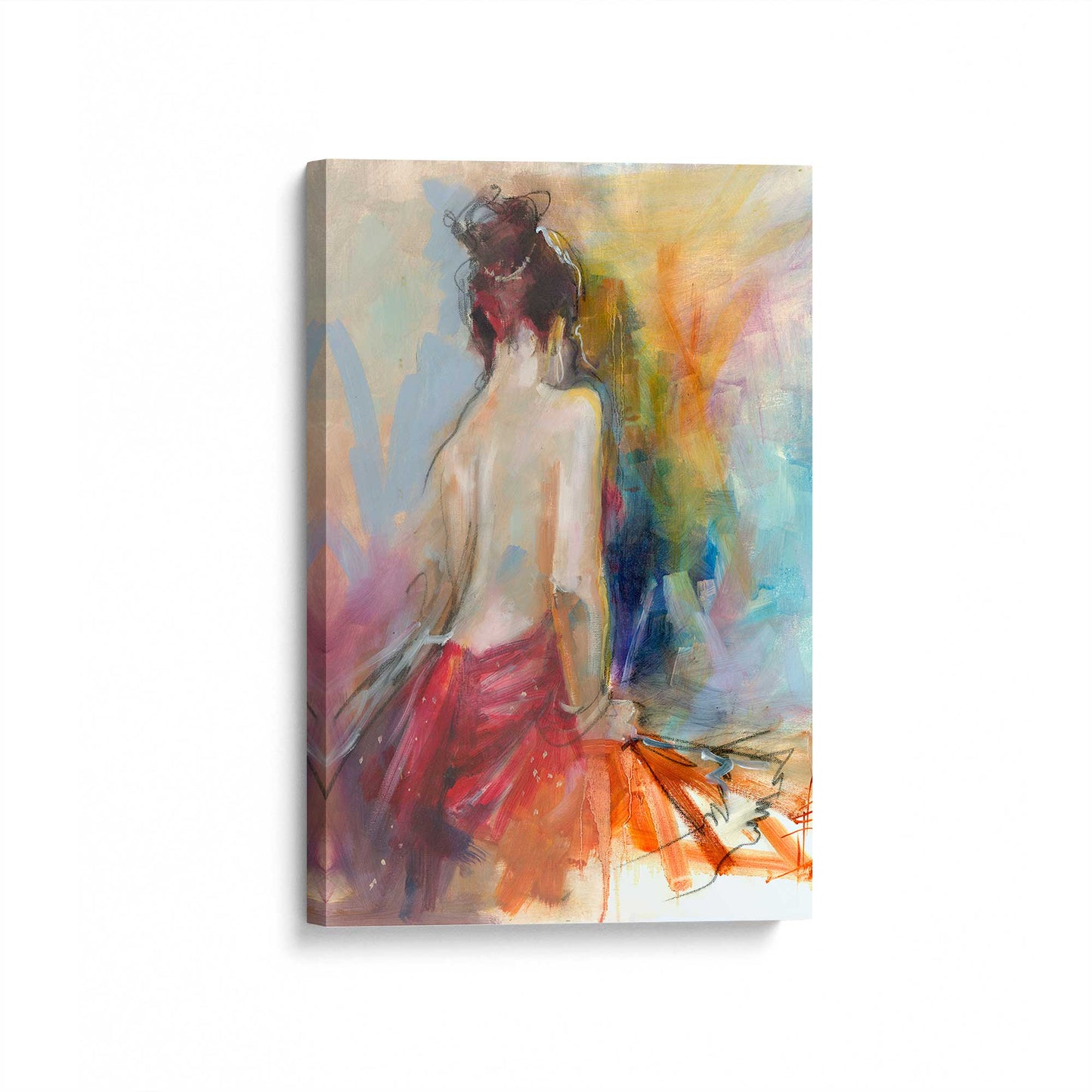 [Color:Stretched Canvas], Picture of art at an angle