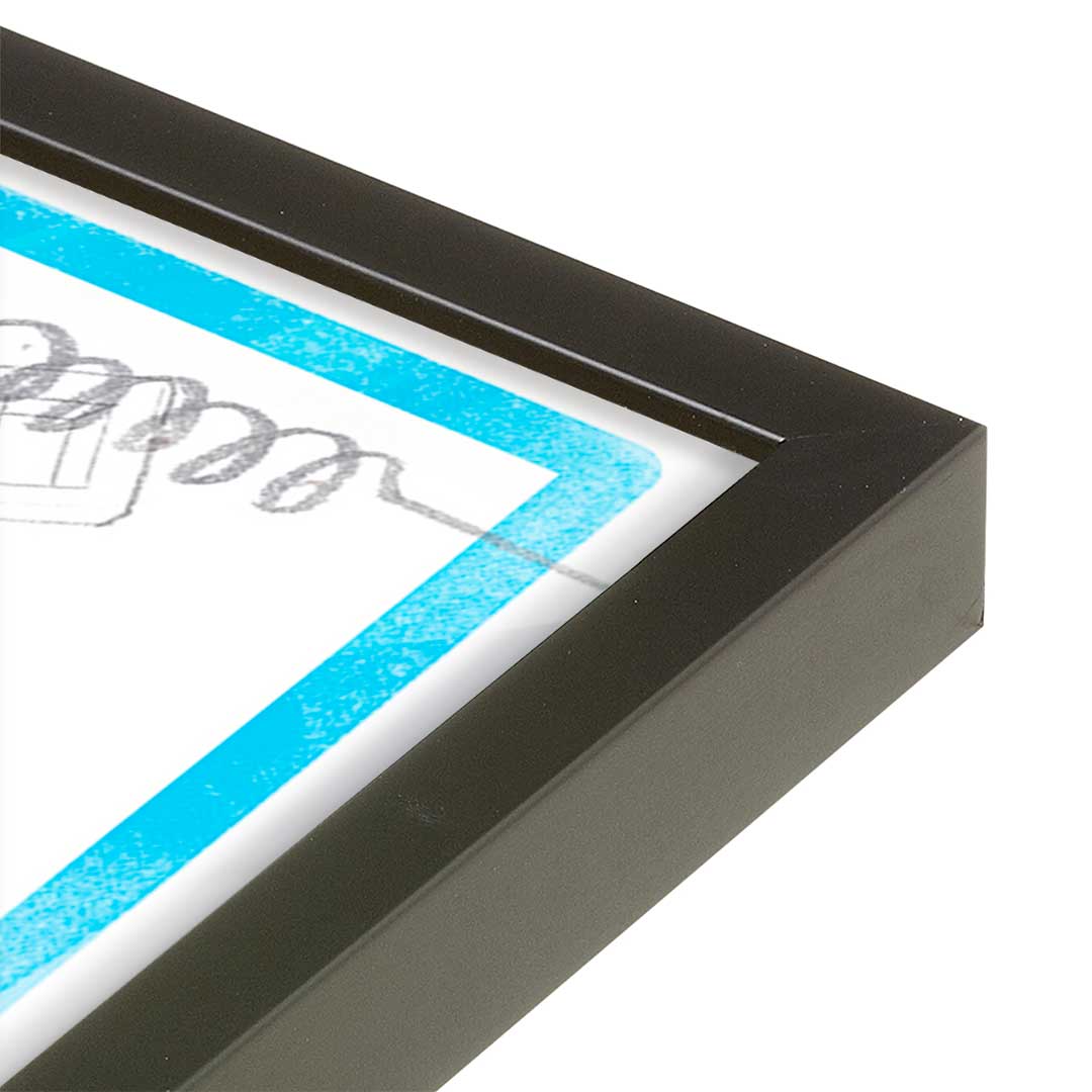 [Color:Satin Black], Picture of art in a Satin Black frame at an angle