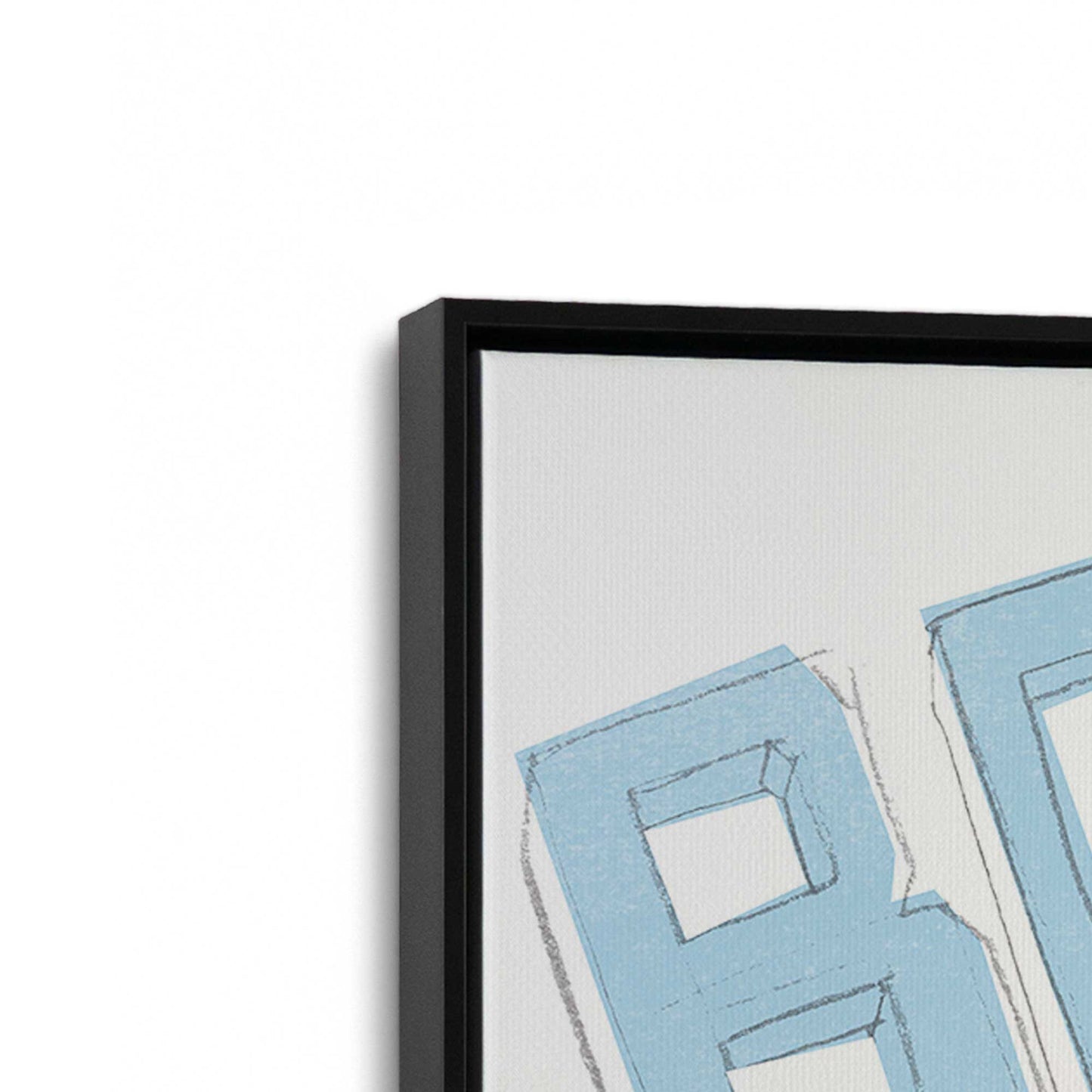 [Color:Satin Black], Picture of art in a Satin Black frame at an angle