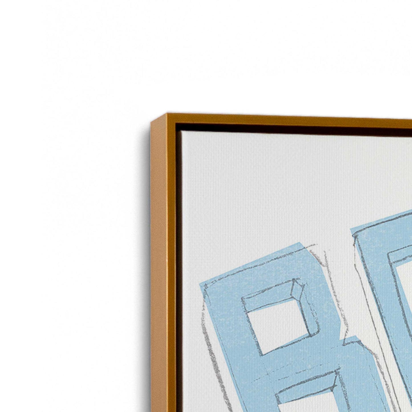 [Color:Polished Gold], Picture of art in a Polished Gold frame at an angle