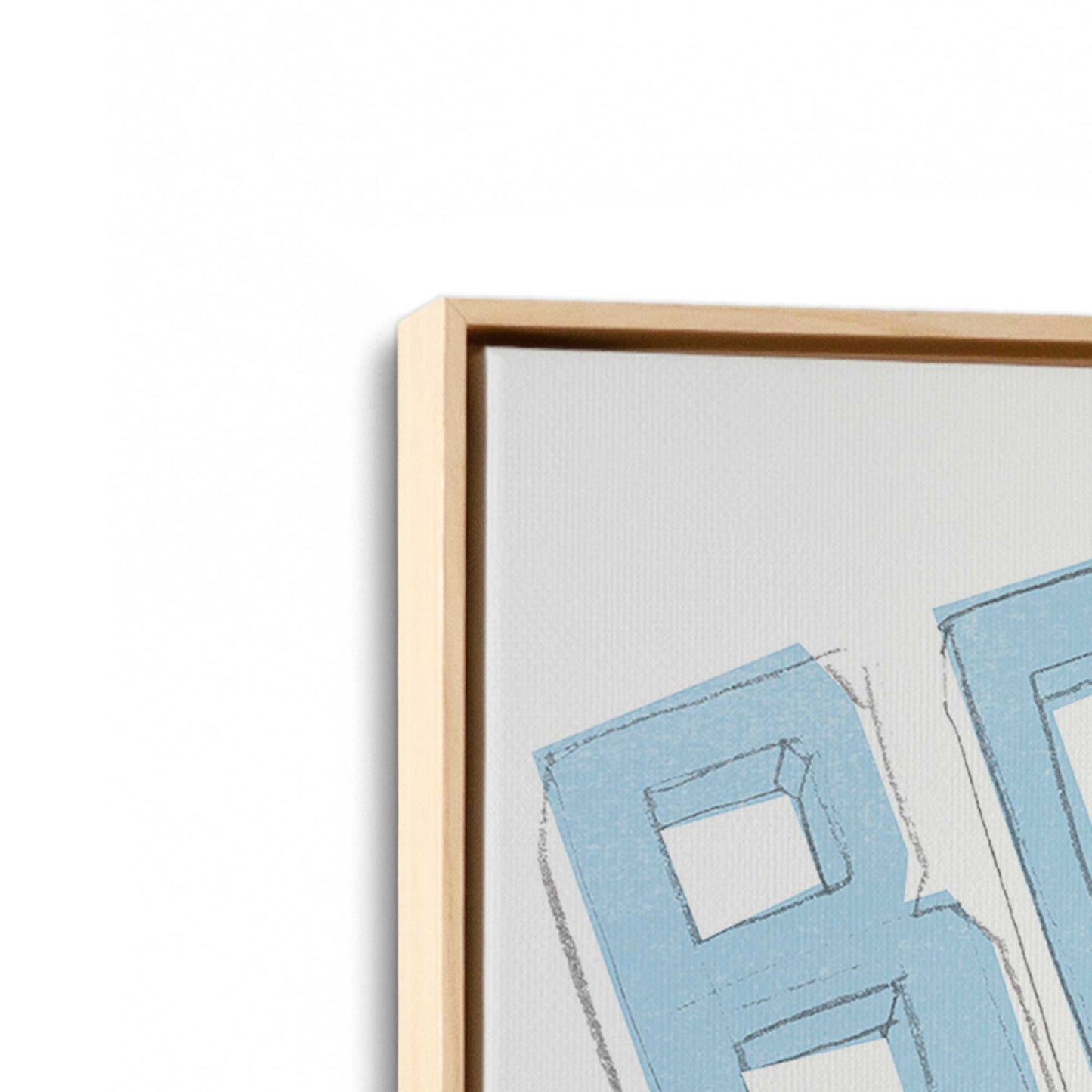 [Color:American Maple], Picture of art in a American Maple frame at an angle