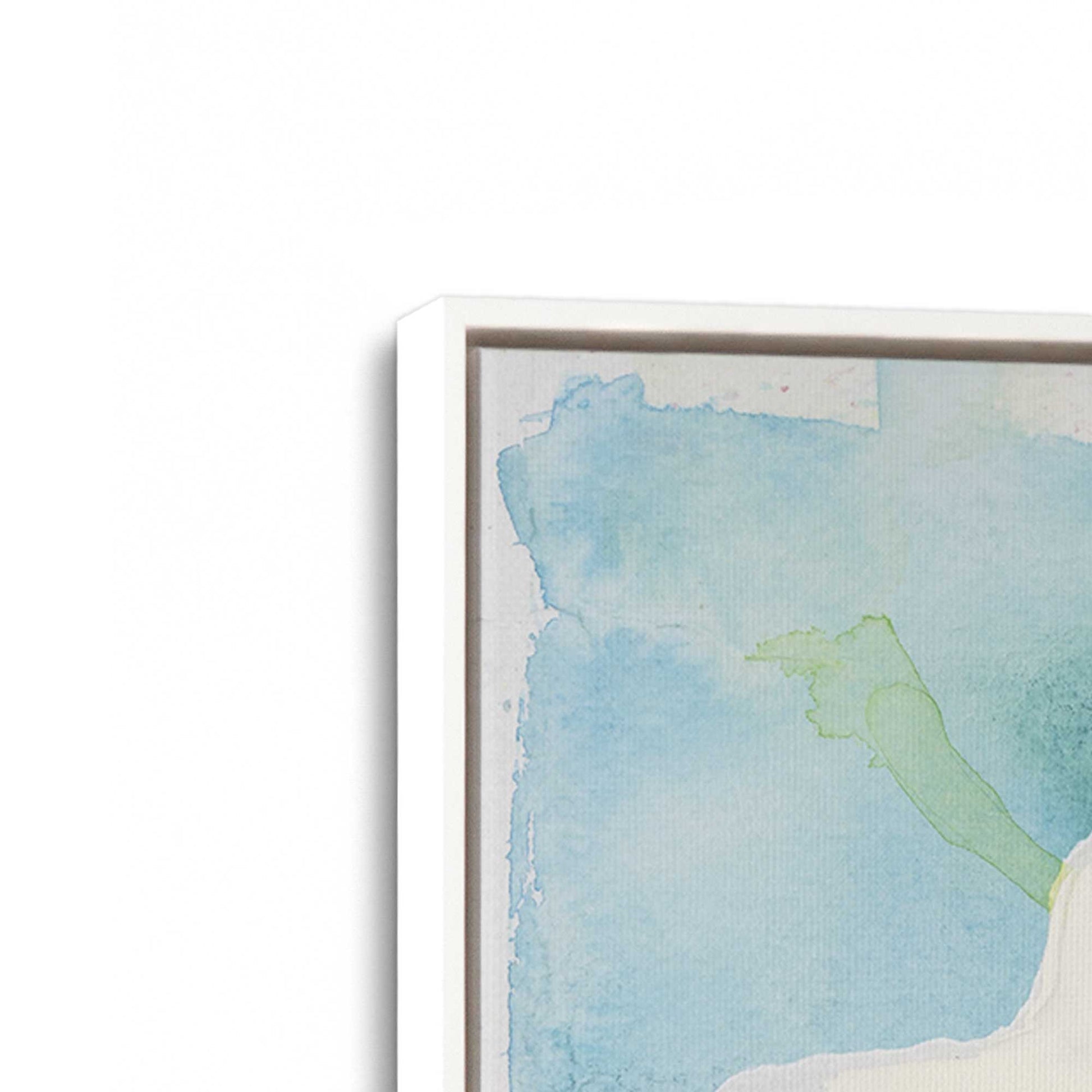 [Color:Opaque White], Picture of art in a White frame at an angle
