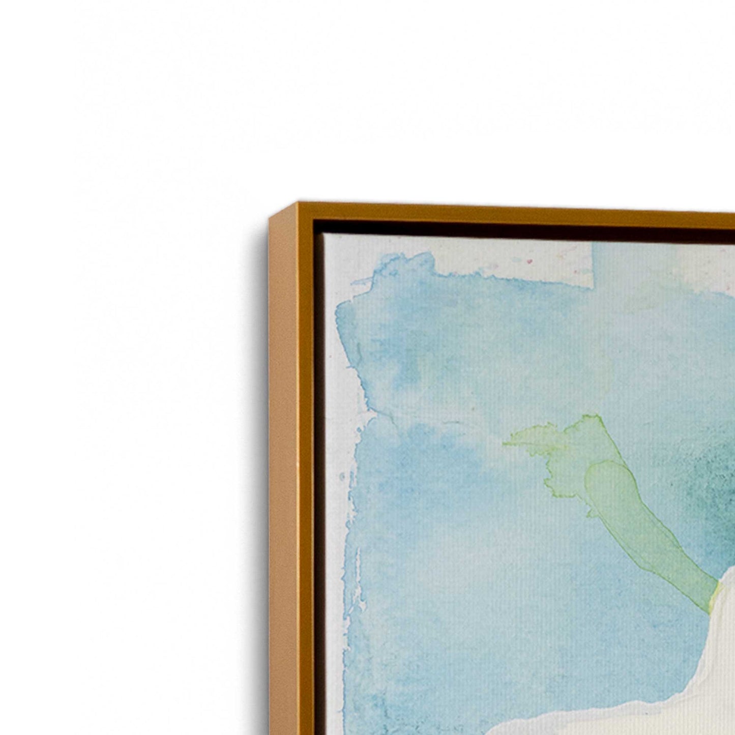 [Color:Polished Gold], Picture of art in a Polished Gold frame at an angle