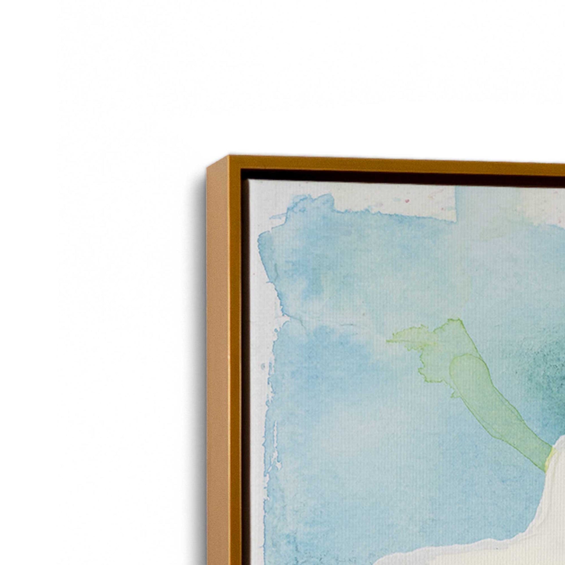 [Color:Polished Gold], Picture of art in a Polished Gold frame at an angle