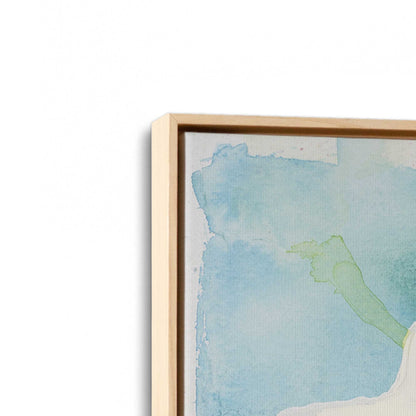[Color:American Maple], Picture of art in a American Maple frame at an angle