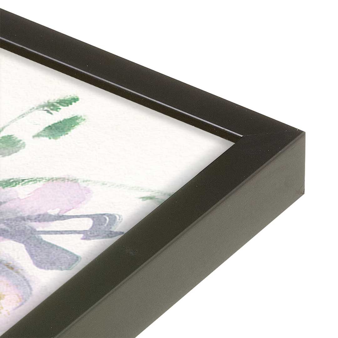 [Color:Satin Black], Picture of art in a Satin Black frame at an angle
