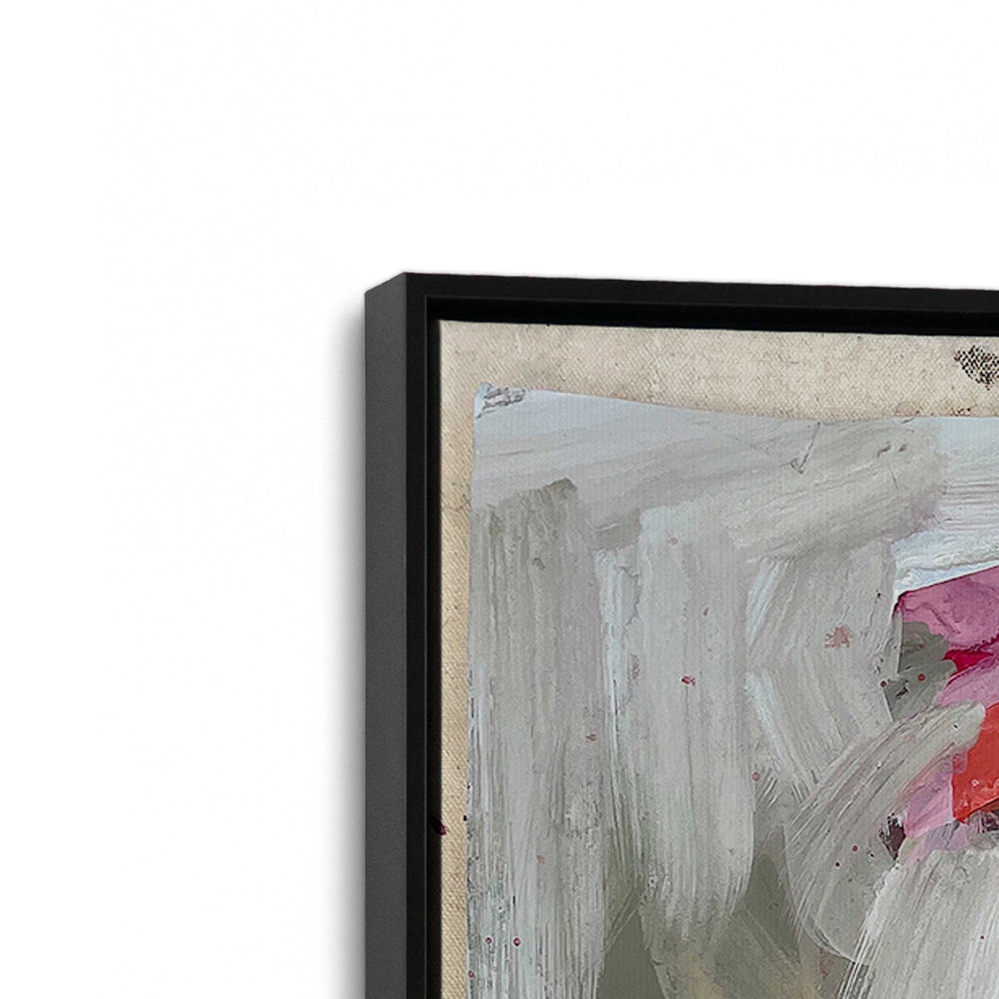 [Color:Satin Black], Picture of art in a Satin Black frame at an angle
