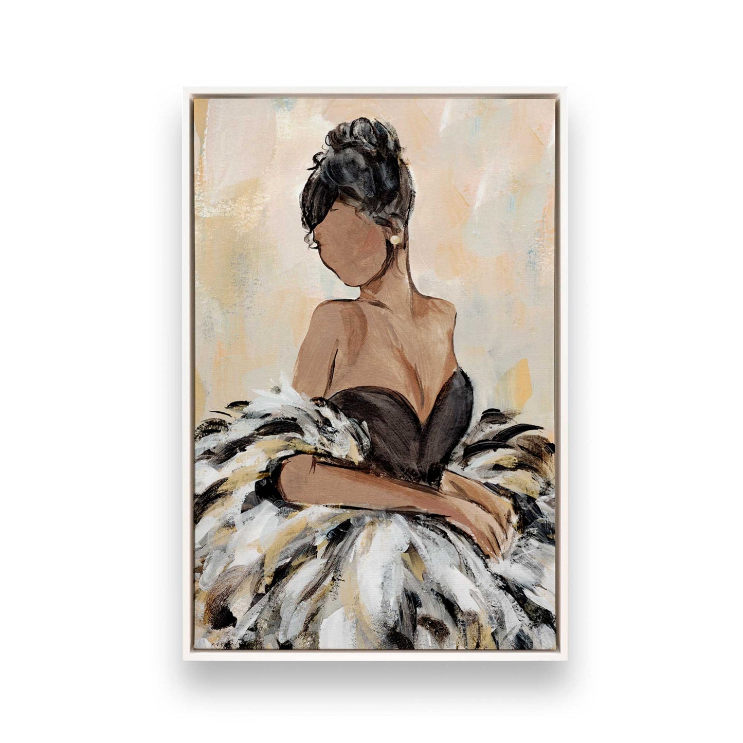[Color:Opaque White], Picture of art in a White frame
