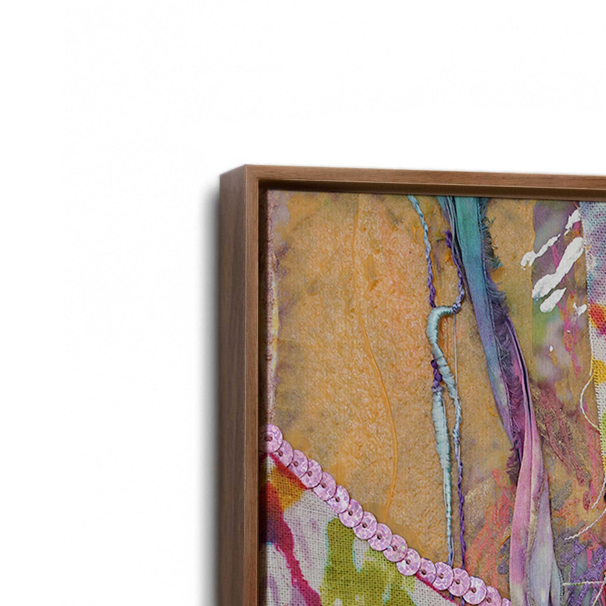 [Color:Walnut], Picture of art in a Walnut frame at an angle