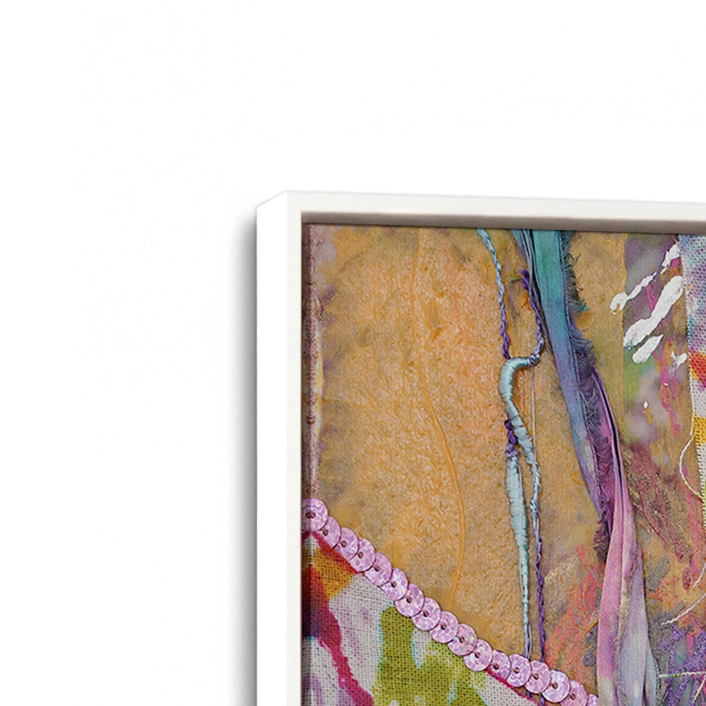 [Color:Opaque White], Picture of art in a White frame at an angle