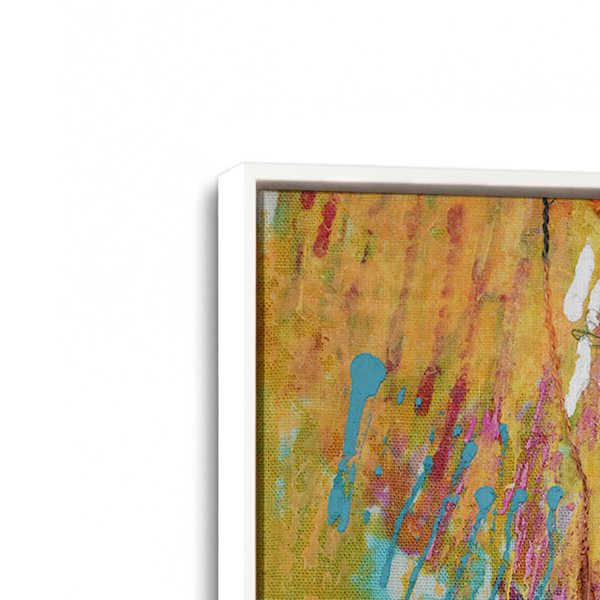 [Color:Opaque White], Picture of art in a White frame at an angle