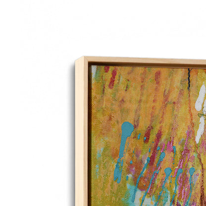 [Color:American Maple], Picture of art in a American Maple frame at an angle