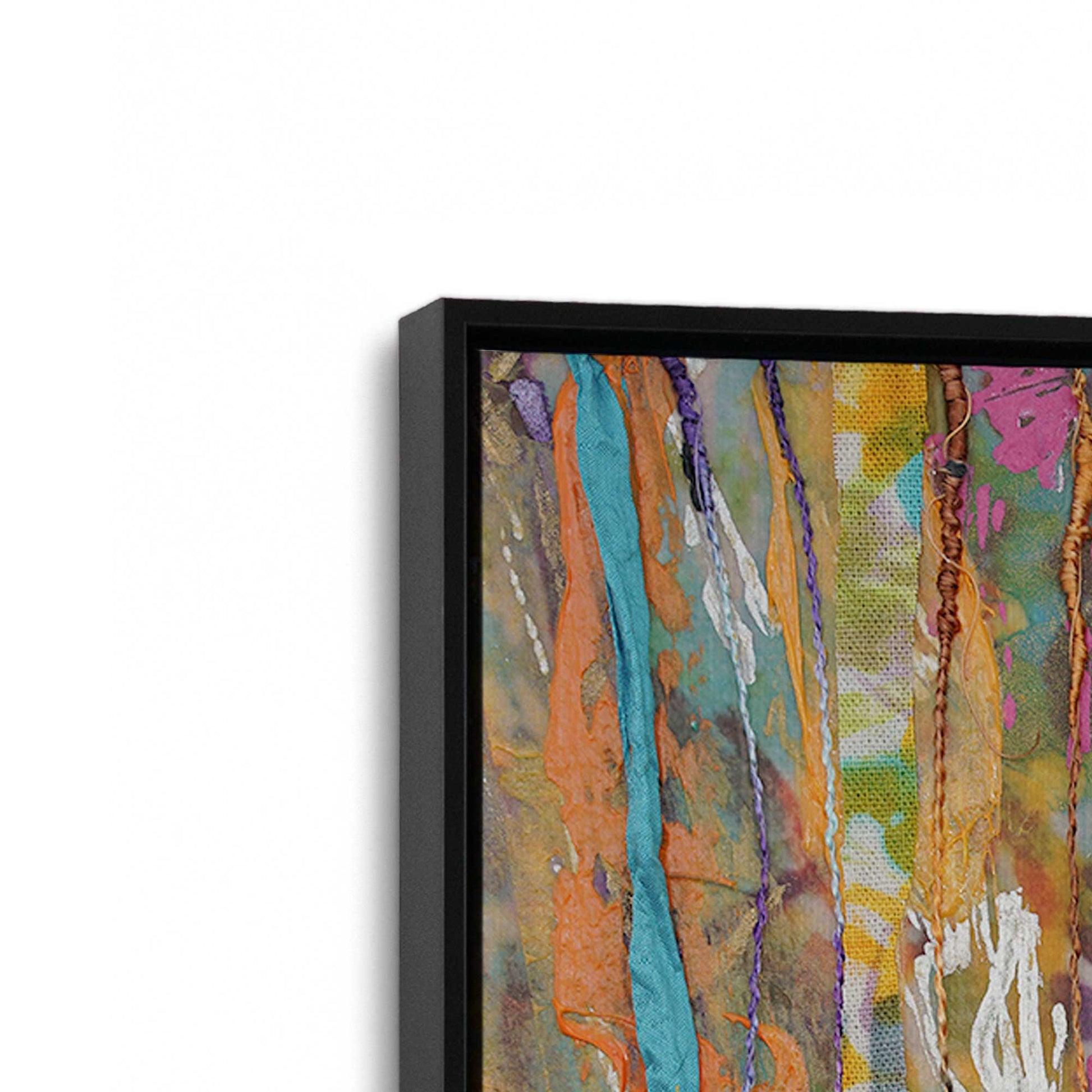 [Color:Satin Black], Picture of art in a Satin Black frame at an angle