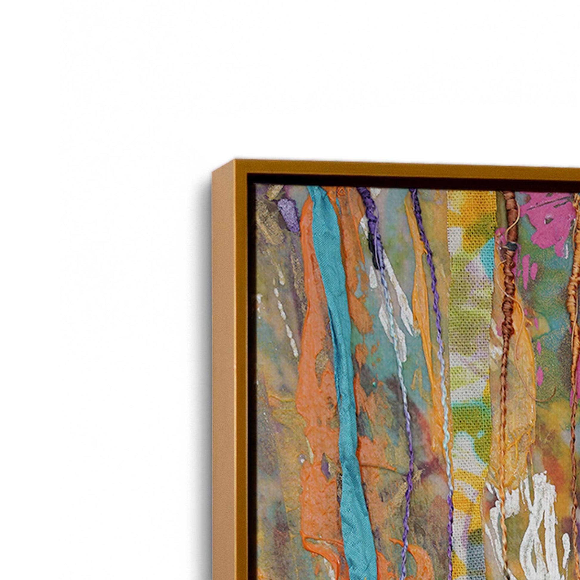 [Color:Polished Gold], Picture of art in a Polished Gold frame at an angle