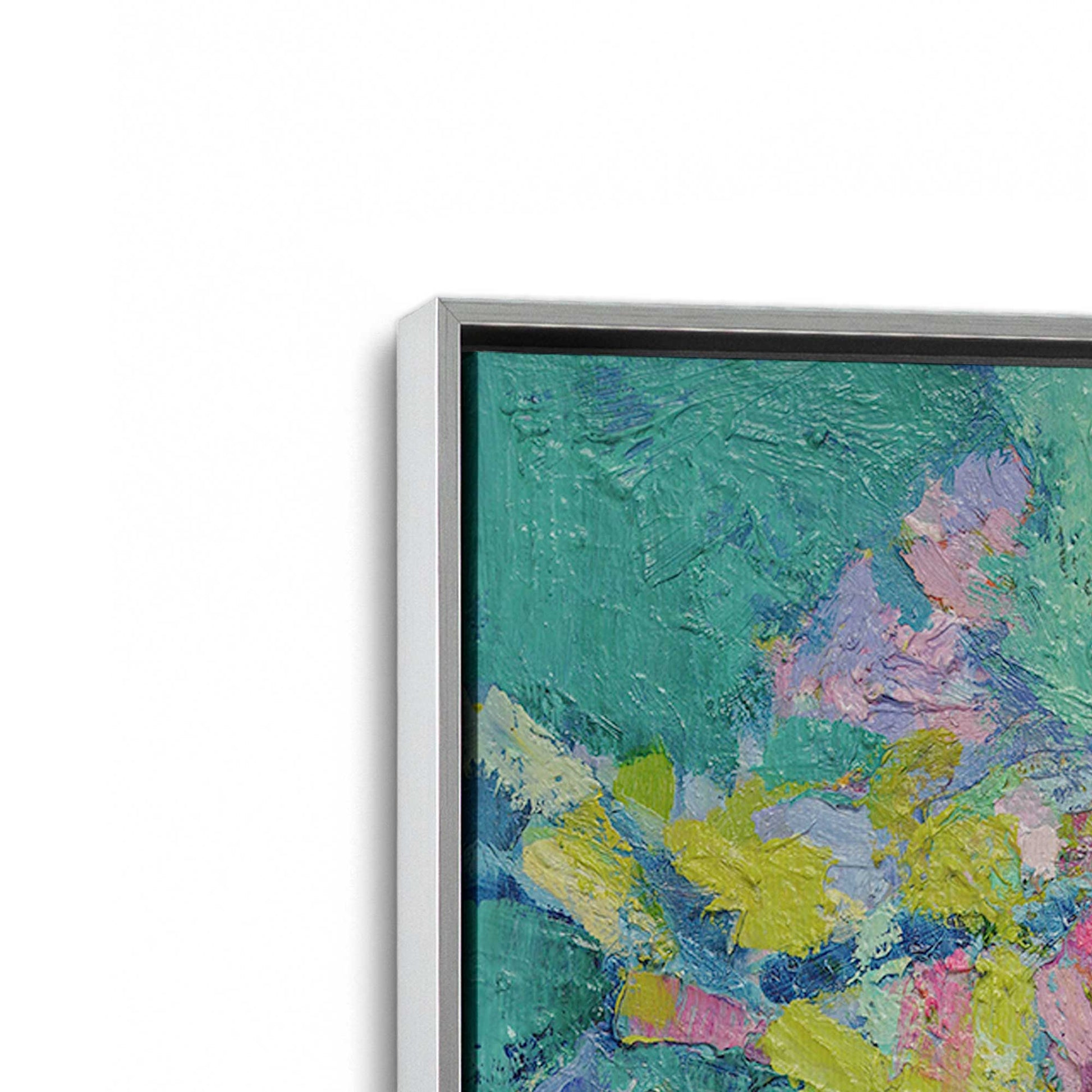 [Color:Polished Chrome], Picture of art in a Polished Chrome frame at an angle