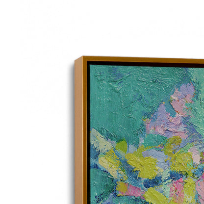 [Color:Polished Gold], Picture of art in a Polished Gold frame at an angle