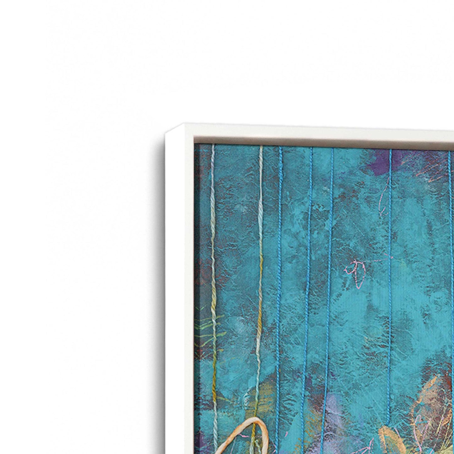 [Color:Opaque White], Picture of art in a White frame at an angle